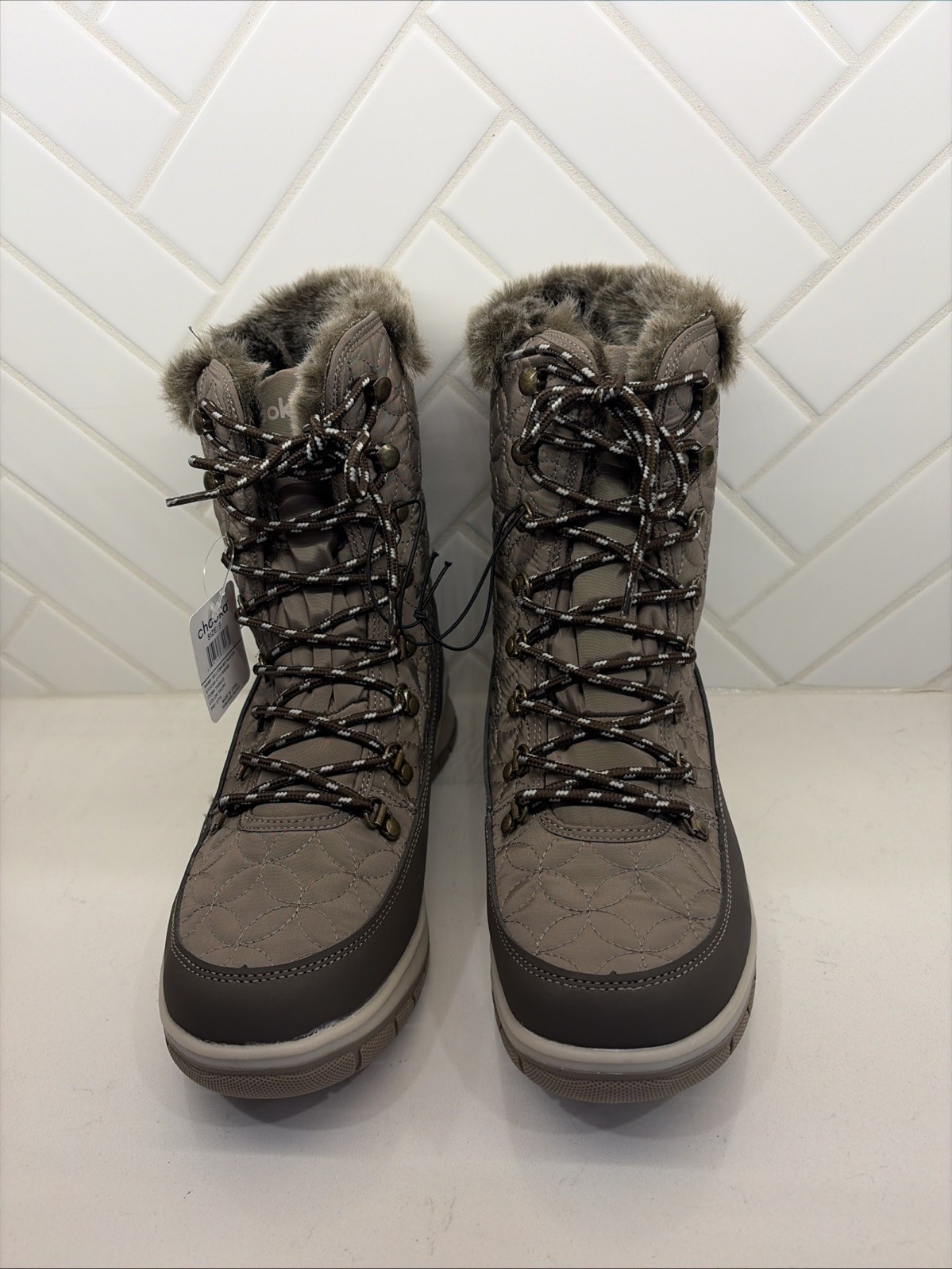 CHOOKA Winter Boots Size 8 Belltown Mid Faux Fur Insulated Waterproof Womens NEW