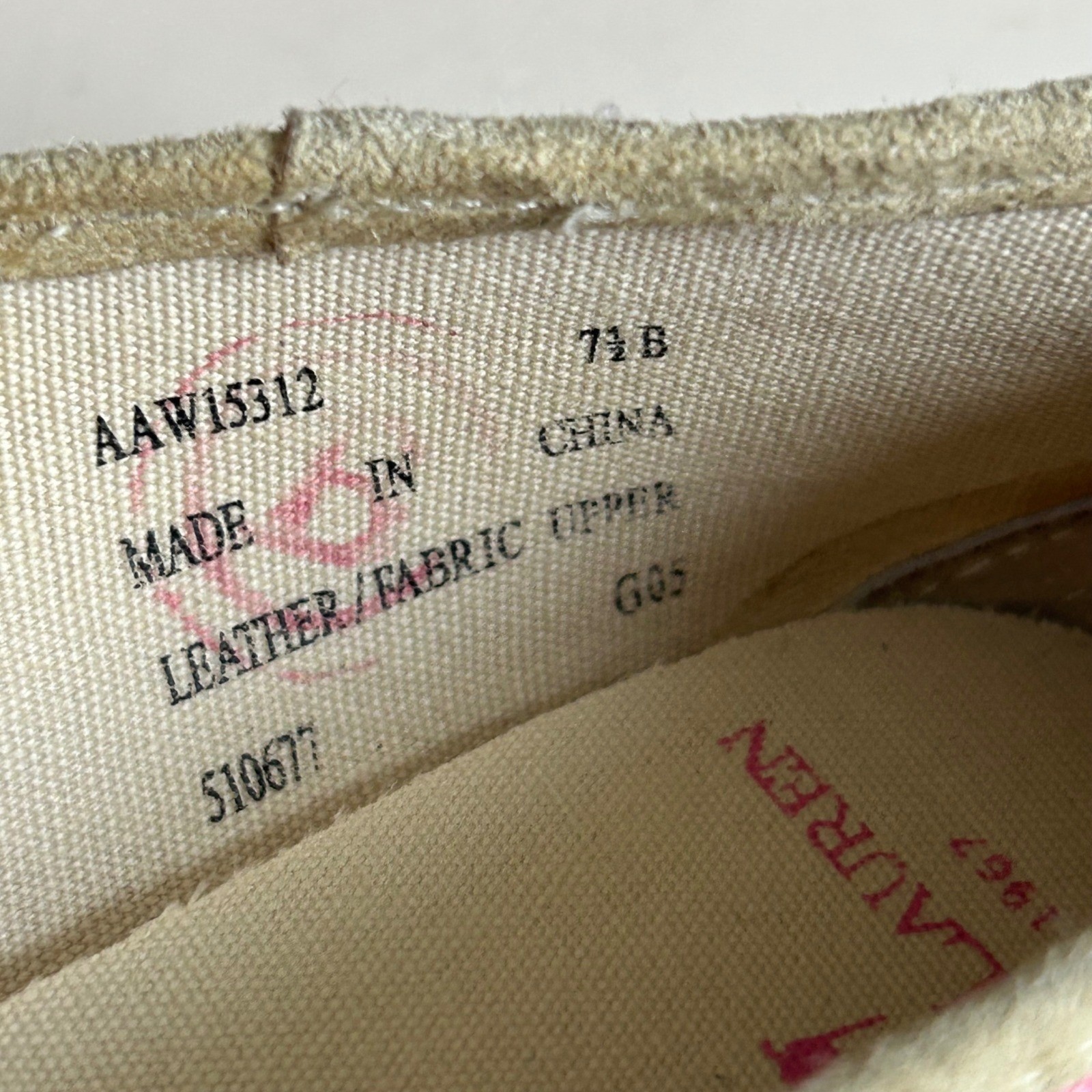 Y2K Polo Ralph Lauren Ballet Flats Sneaker women’s 7.5 Pink Canvas Pony Preppy