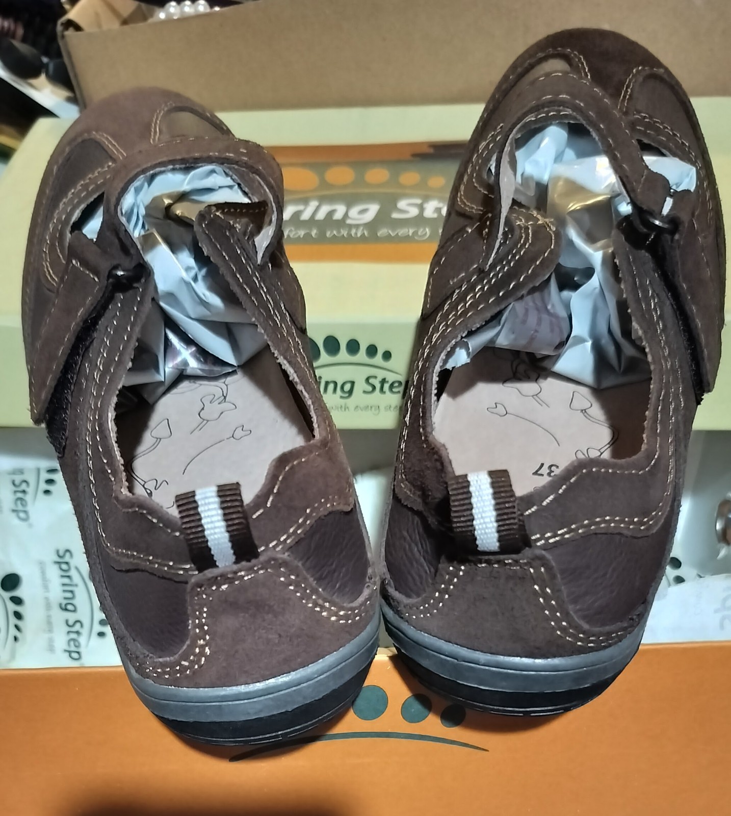 Spring Steps Brown Leather Mary Jane Womens Shoes, Size 7 New