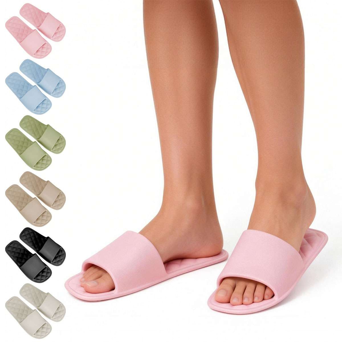 Non Slip Shower Plastic Slippers Couple Unisex Indoor Hotel Bathroom Sandals EVA