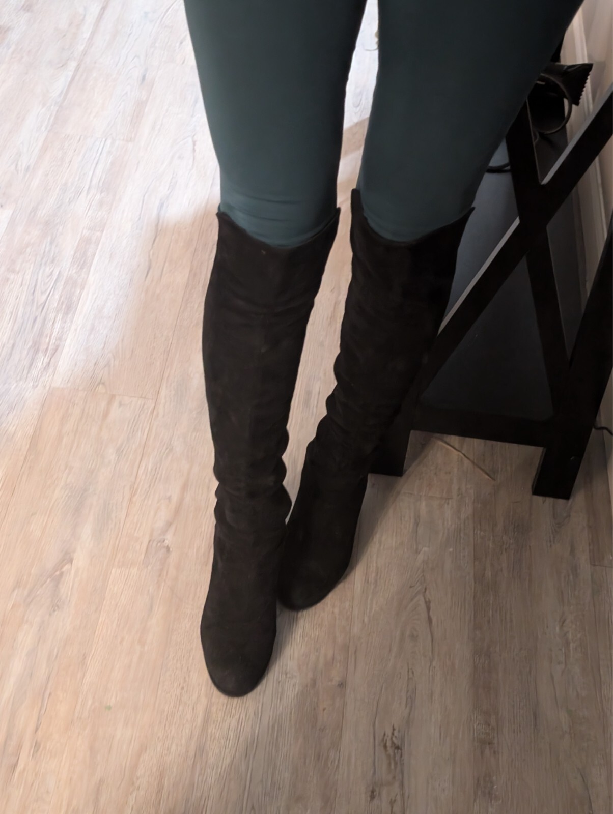Stuart Weitzman Fitted Demiswoon Black Suede Wedge Boots Size 9M