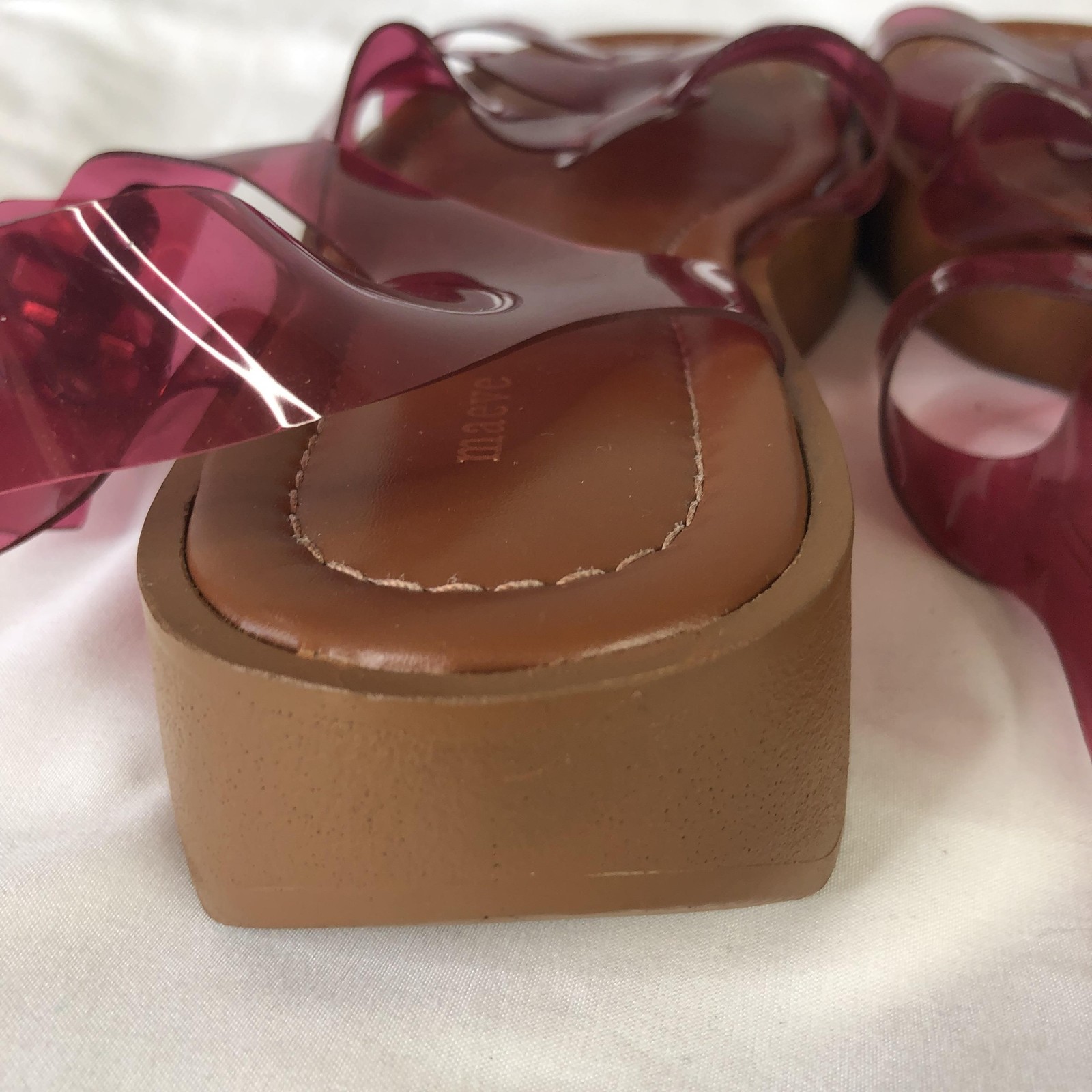 Maeve Shoes Womens Size 8.5 Pink Jelly Strappy Platform Sandals Fishermen Beach