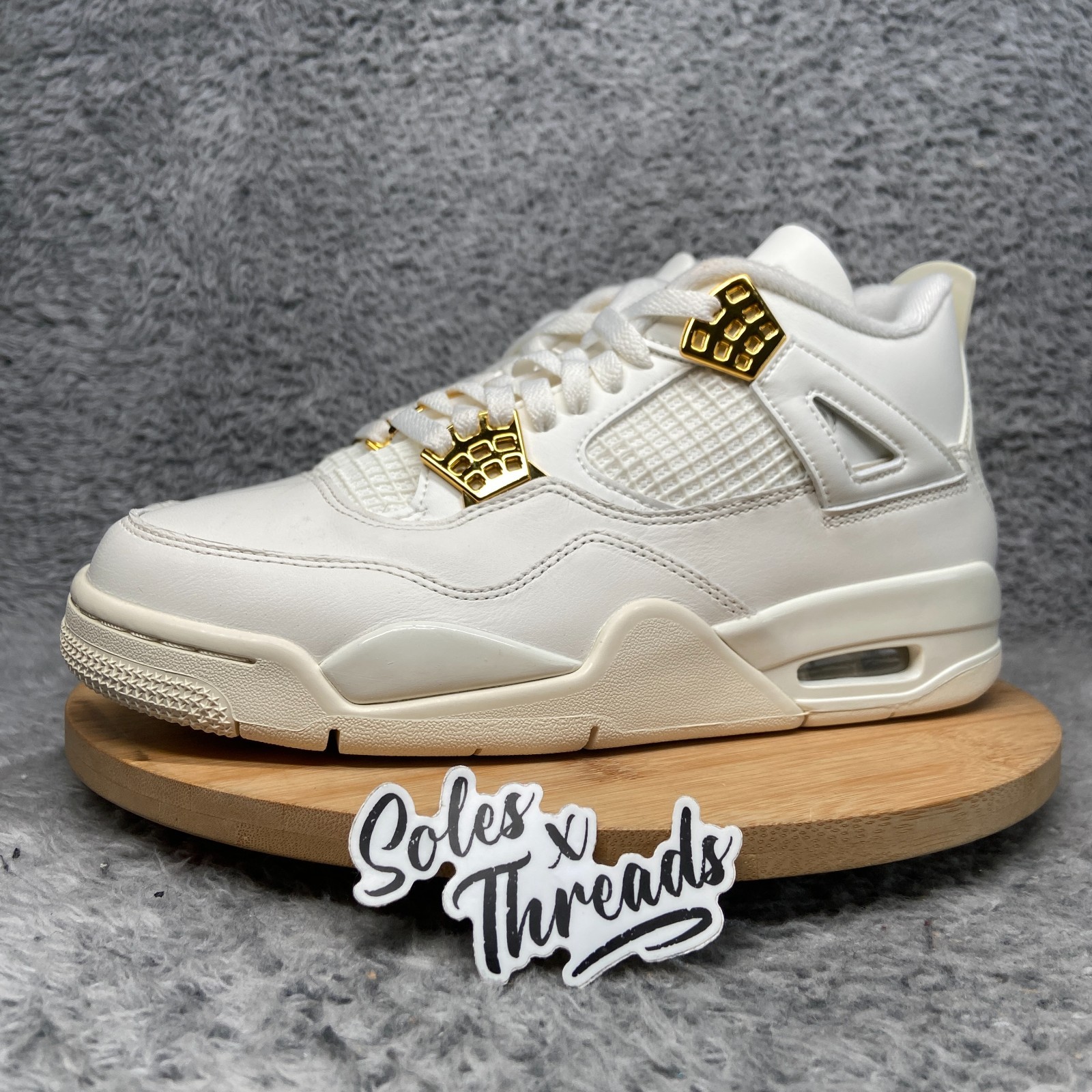Air Jordan 4 Retro Metallic Gold Size 6-12 Women Sneakers AQ9129-170