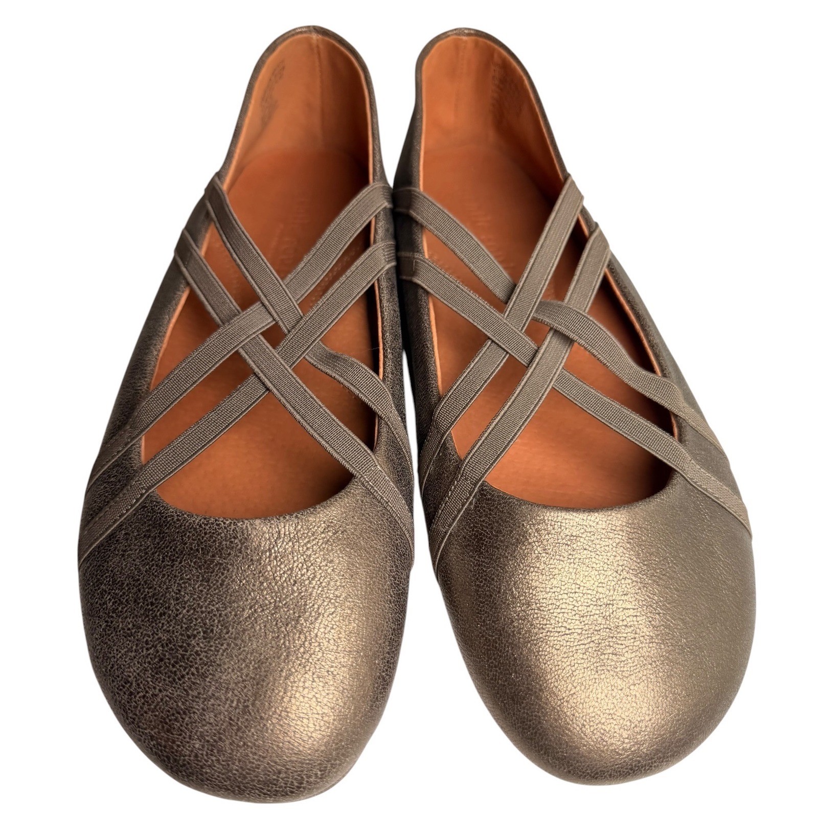 Gentle Souls Kenneth Cole Bay Braid Ballet Flats Pewter Metallic Womens 11M