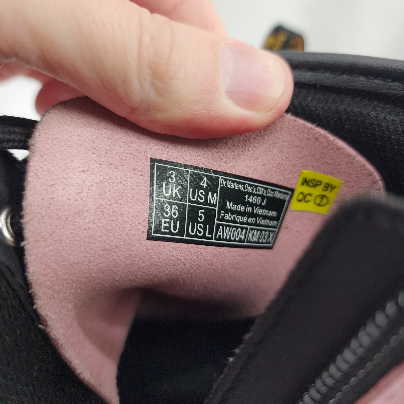 Dr. Martens 1460 Unisex M4/W5 Boots Pink Patent Leather Side Zip Combat Boots