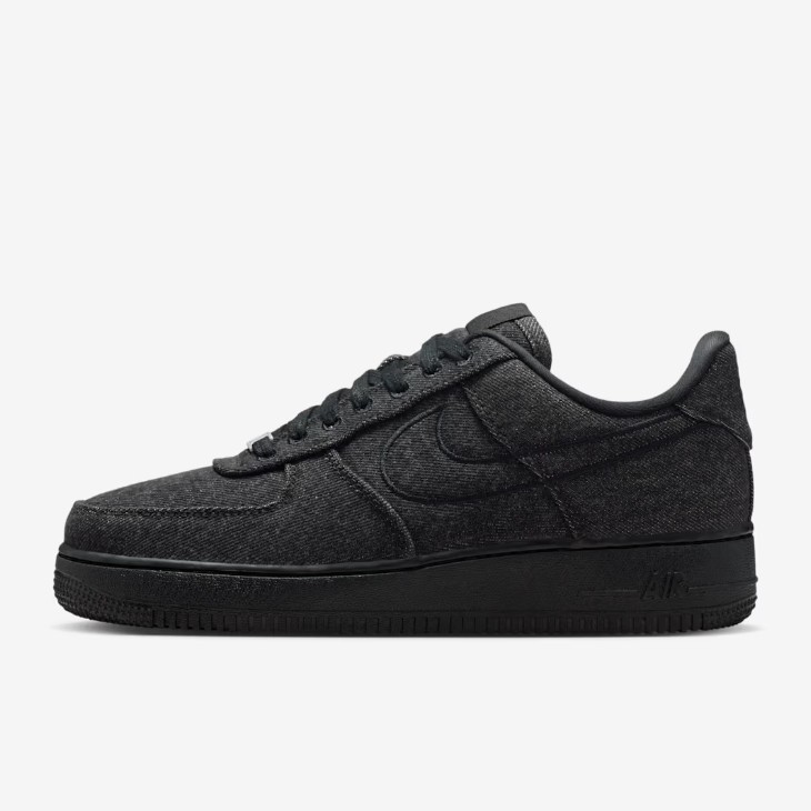 New Nike Women’s Air Force 1 Low ’07 LV8 Shoes – Black Denim (IM7809-010)