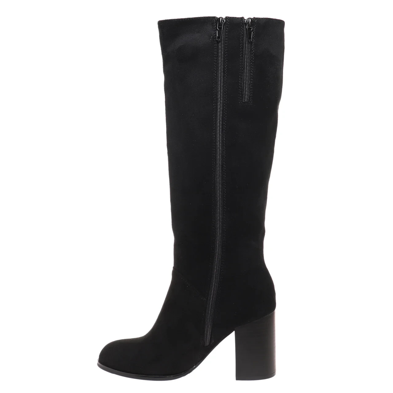 Black Suede High Heel Knee High black boots Winter fall block heel casual party