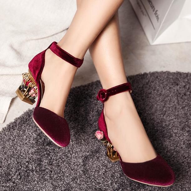 Womens Birdcage Heel Flowers Pumps Wedding Pointy Toe Soft Party Casual Shoes