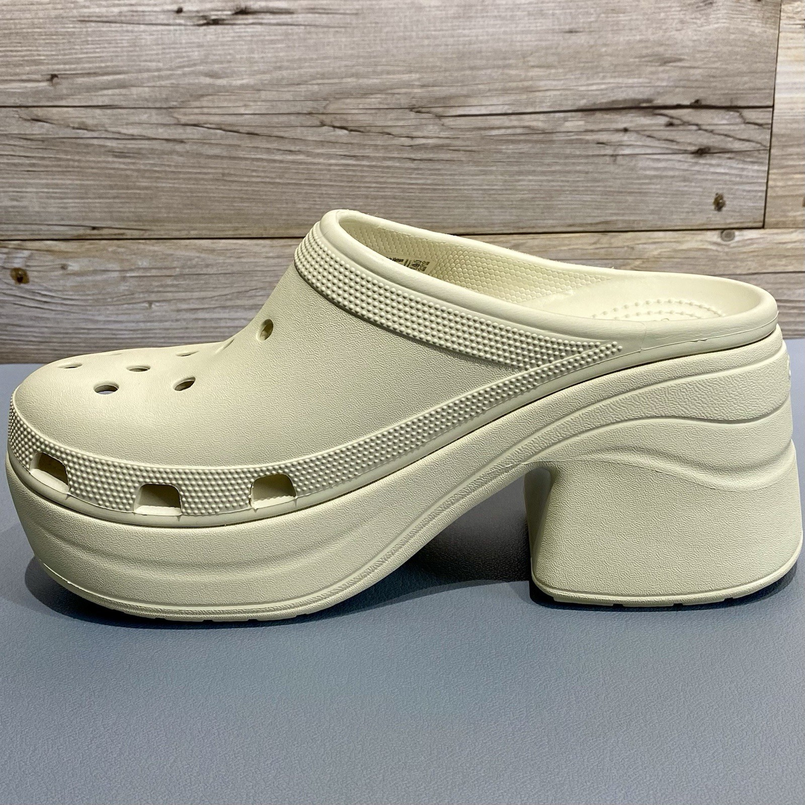 Crocs Siren Platform Heeled Clogs Mules Women’s 11 Men’s 9 Cream Bone Chunky