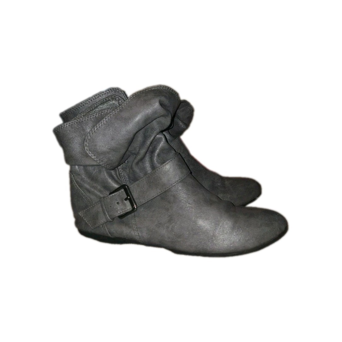 Lower East Side Gray Slouchy Booties Womens Size 9 Side Buckle Detail