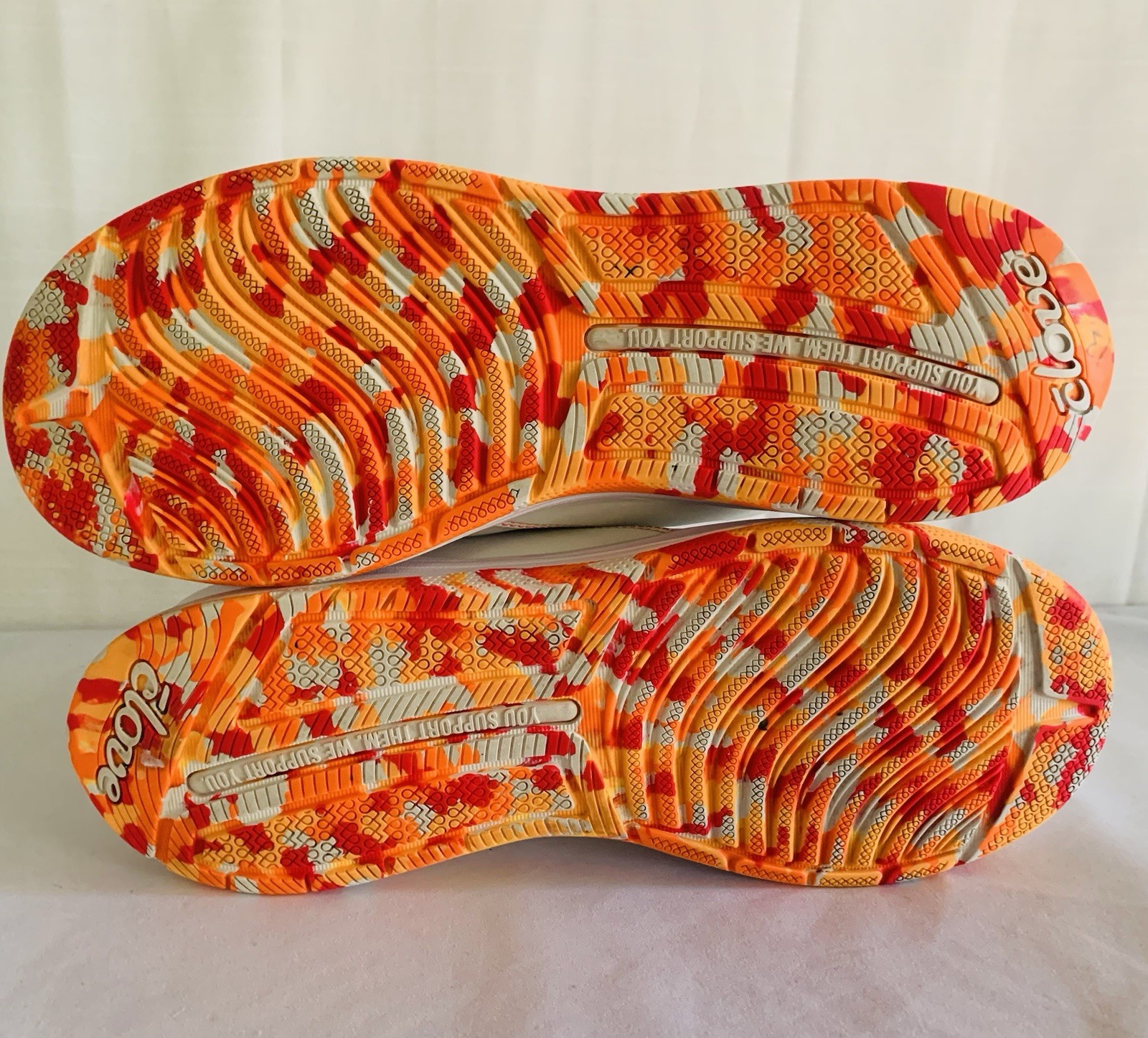 Clove Shoes/Sneakers, White with Orange & Pink Accents, W12.5 / M11 Sunset Pop