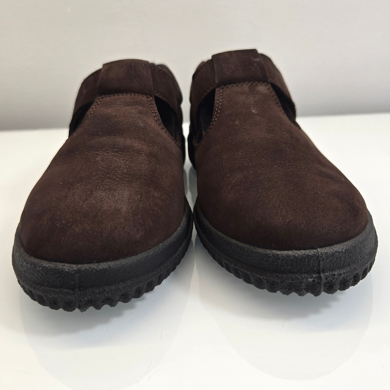 Ecco Soft Mary Jane Flats Shoes Women EU 40 US 9 T Strap Brown Nubuck Leather