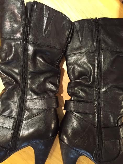 Rialto half calf black women’s zip boots size 6M heels 3.5 in. top to bottom 13