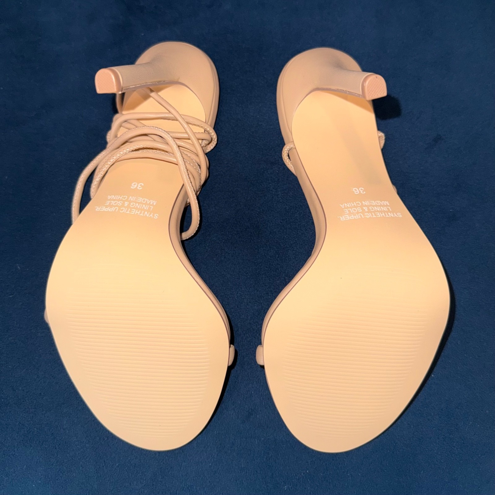 Covet Shoes Chloe Strappy Nude Heels. New with box. Never worn. Size 36.