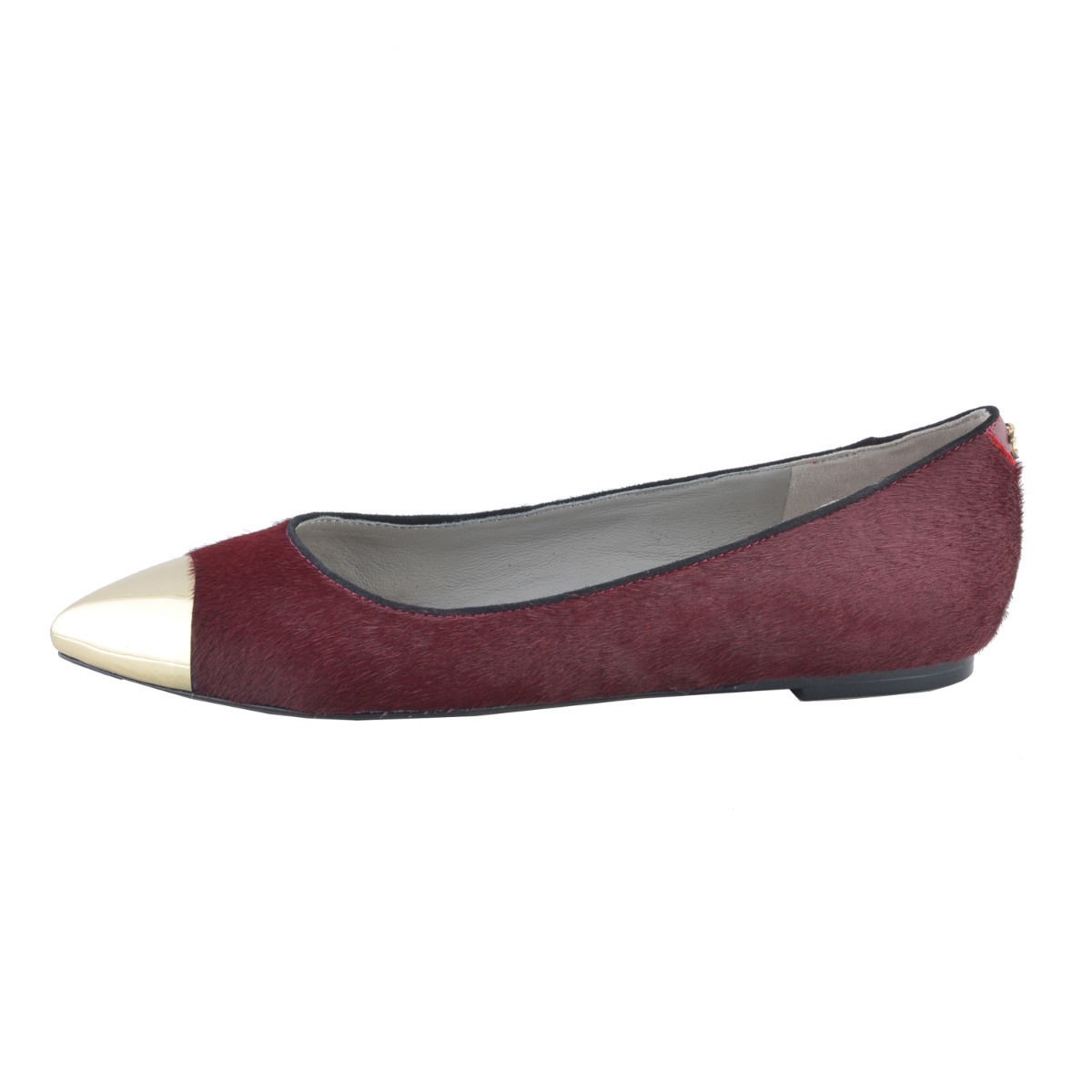 Just Cavalli Women’s Burgundy Pony Hair Ballet Flats Shoes US 6 IT 36