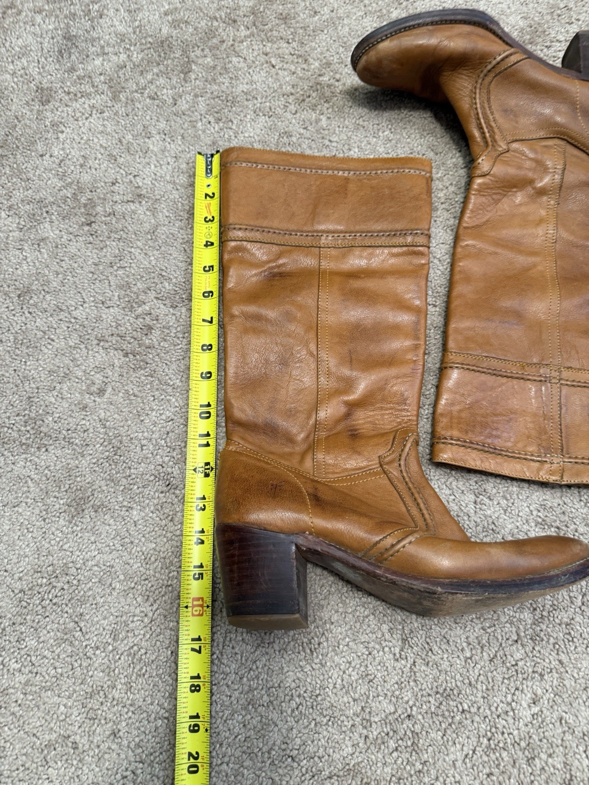 Vintage Frye Brown Riding Tall Heeled Stitched Boots Sz 9B Beautiful Boots