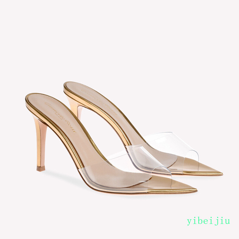 Women’s Open Pointed Toe Mules Slides Clear Party Evening Sandals Shoes Slippers