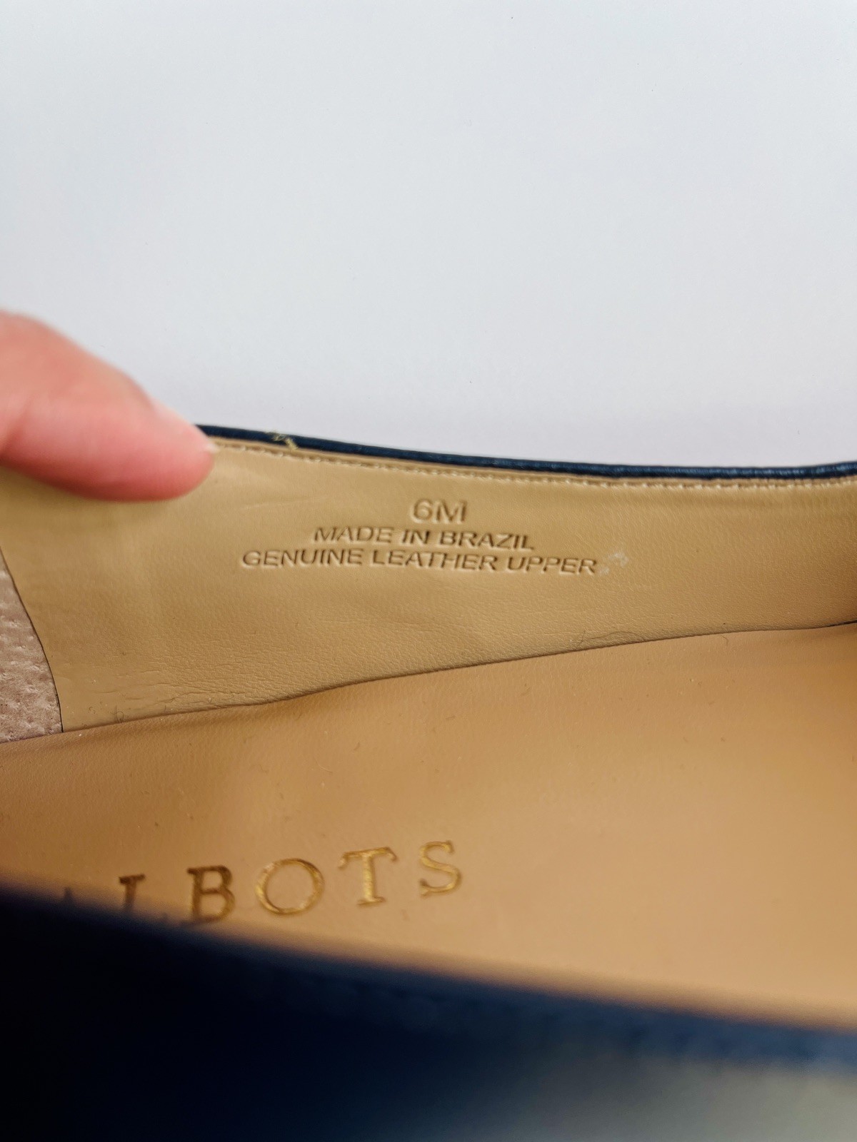 Talbots Edison Bamboo Ring Women’s Sz 6M Navy blue Leather Flats