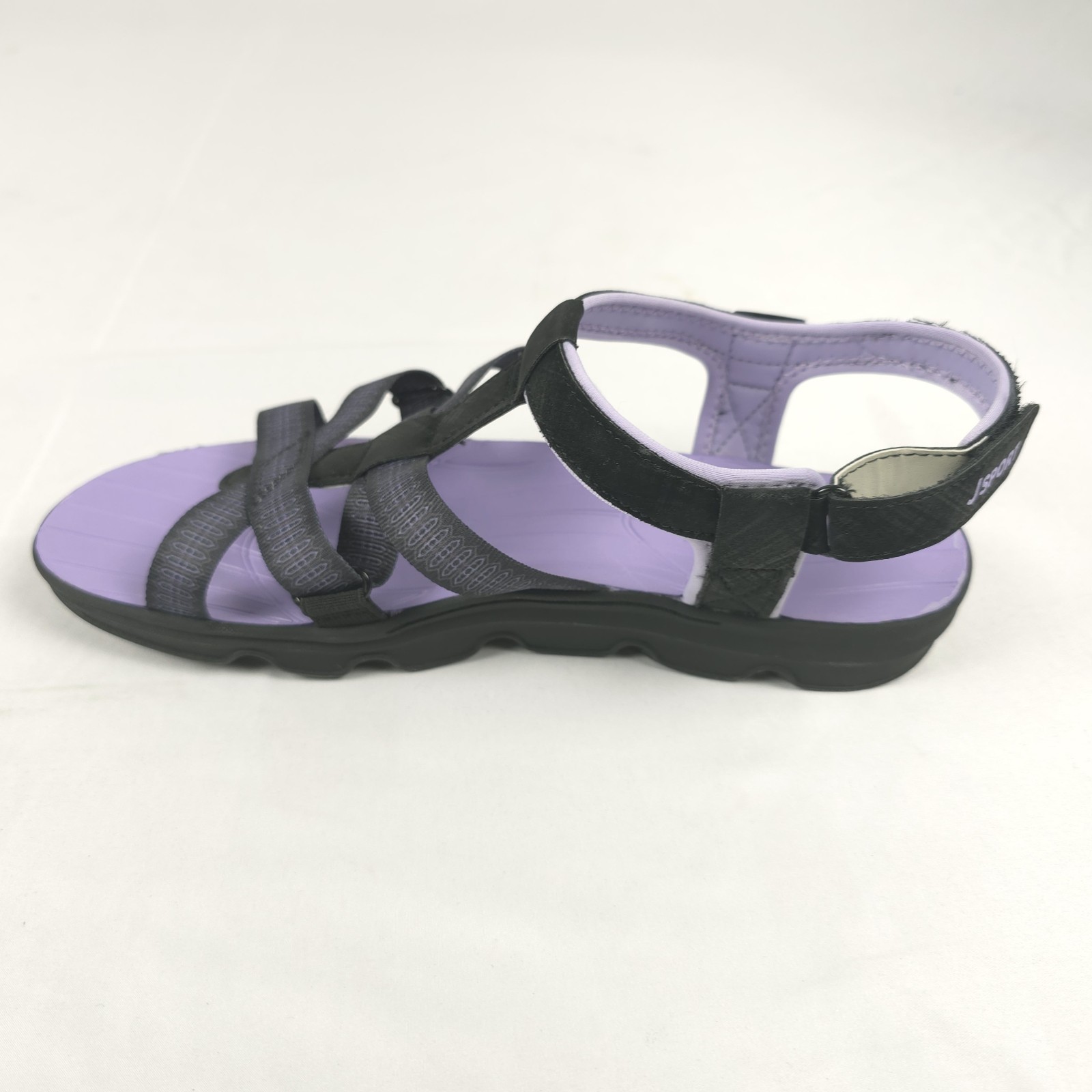 JSport Womens 10M Kaia Adjustable Strap Water Sports Comfort Sandal Black Purple