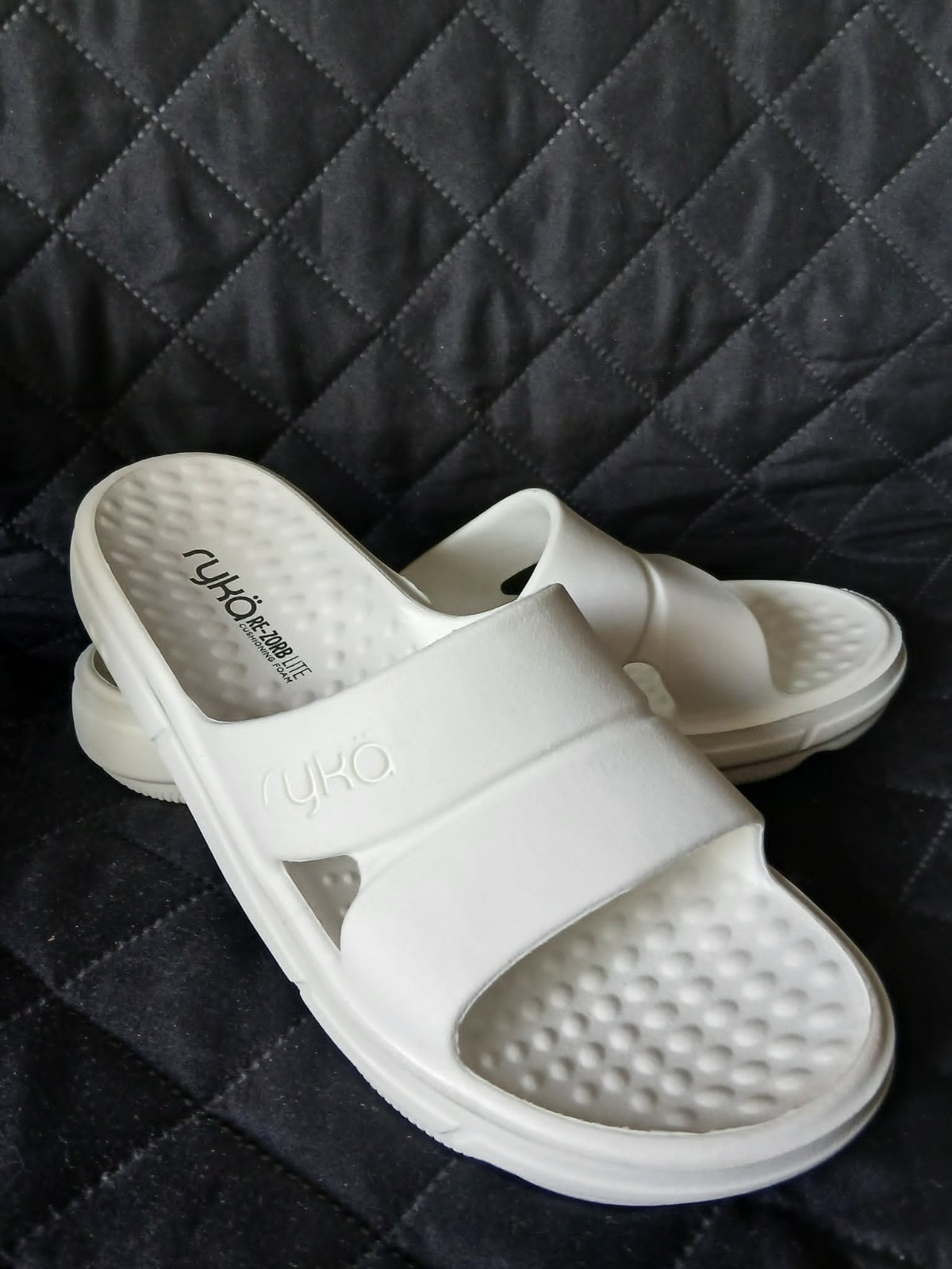 Ryka Ultimate Recovery Molded Slide Sandals Restore Slide White