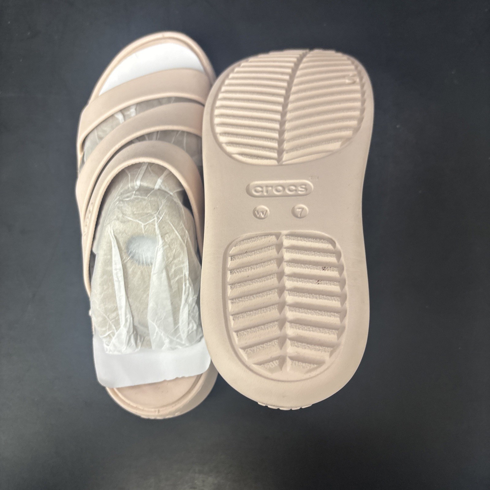 Crocs Getaway Strappy Sandals Slide Comfort Casual Quartz Women’s Size 7 NWOB