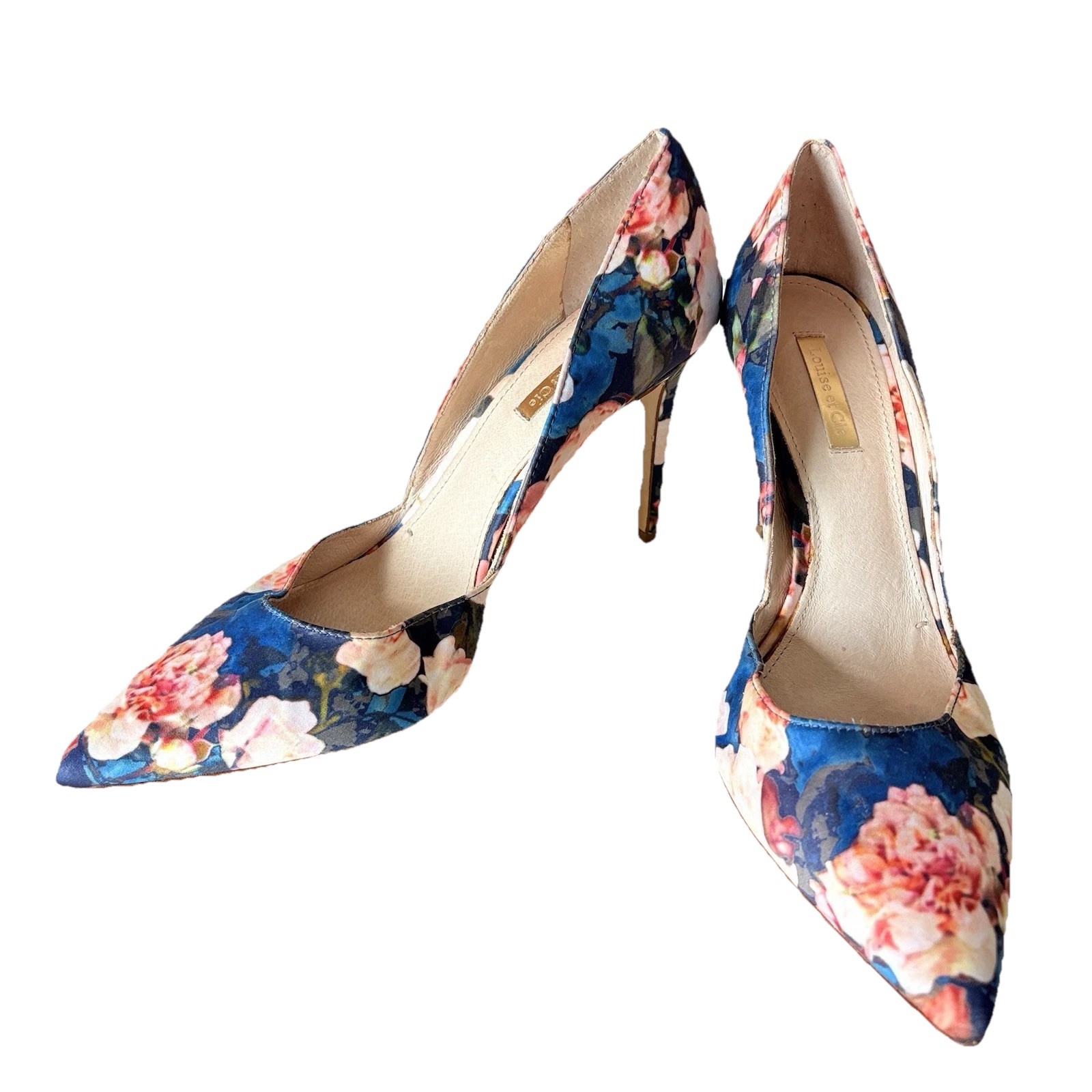 Louise et Cie Floral Textile Leather Lining Pumps High Heels Women’s Size 9 M