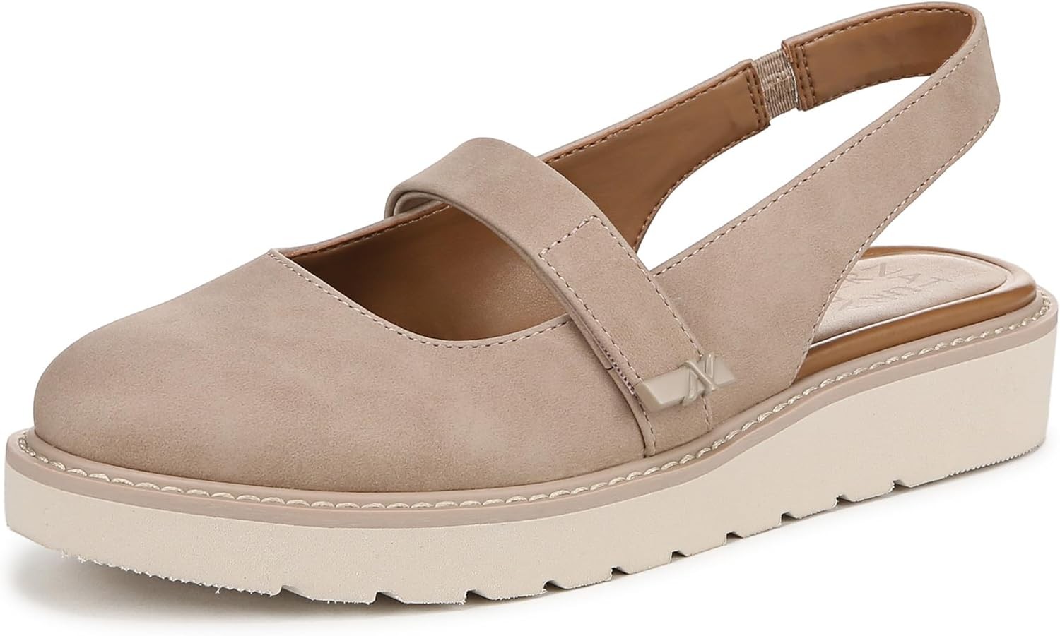 Naturalizer Women’s Edison Slingback Mary Jane Flat Warm Taupe Tan 11M
