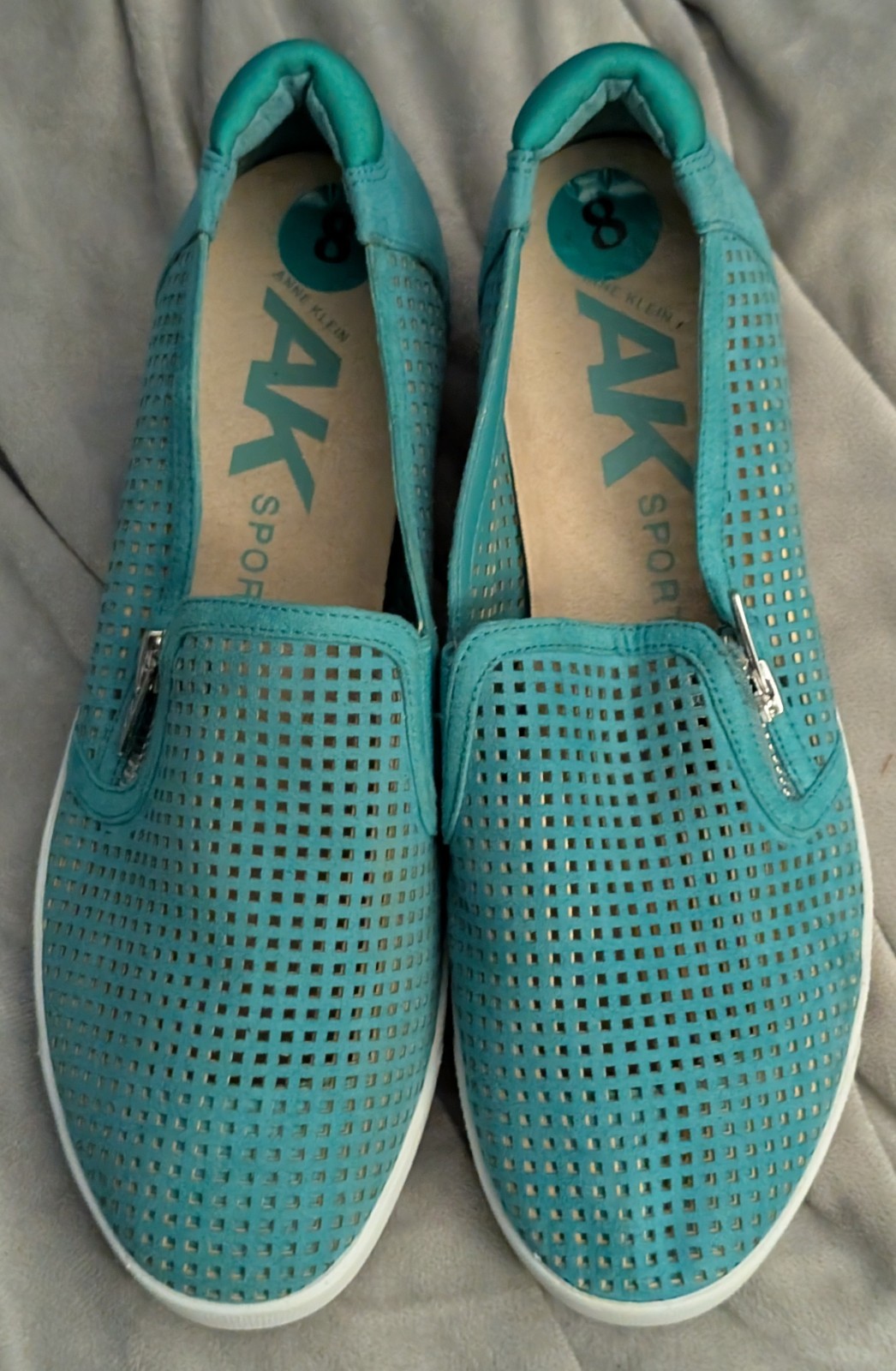 Anne Klein Shoes Womens 8 M AK7YARIS Casual Slip On Loafer Teal Green Textile