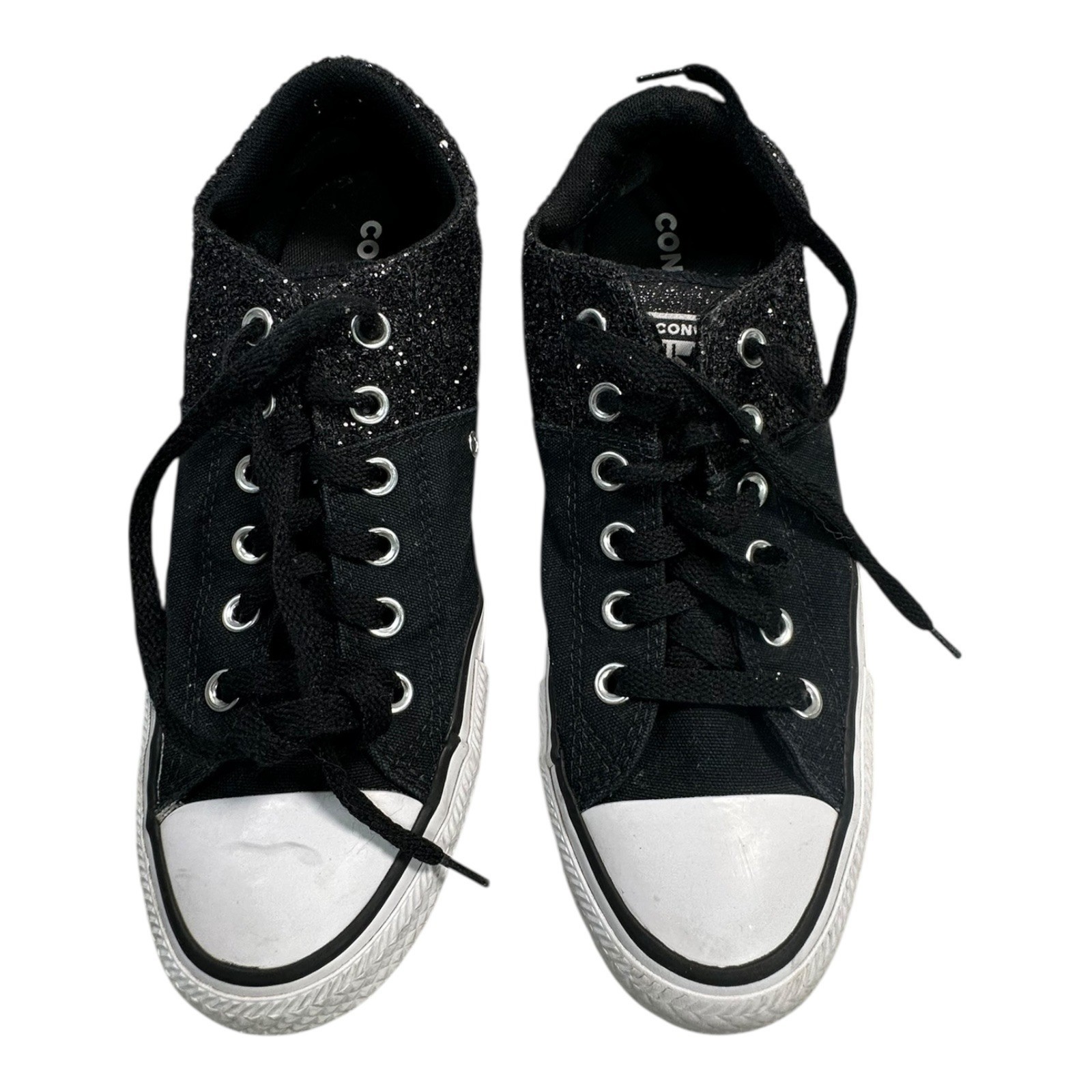 Converse Chuck Taylor All Star Low Top Glitter Black Sneakers Women US 7