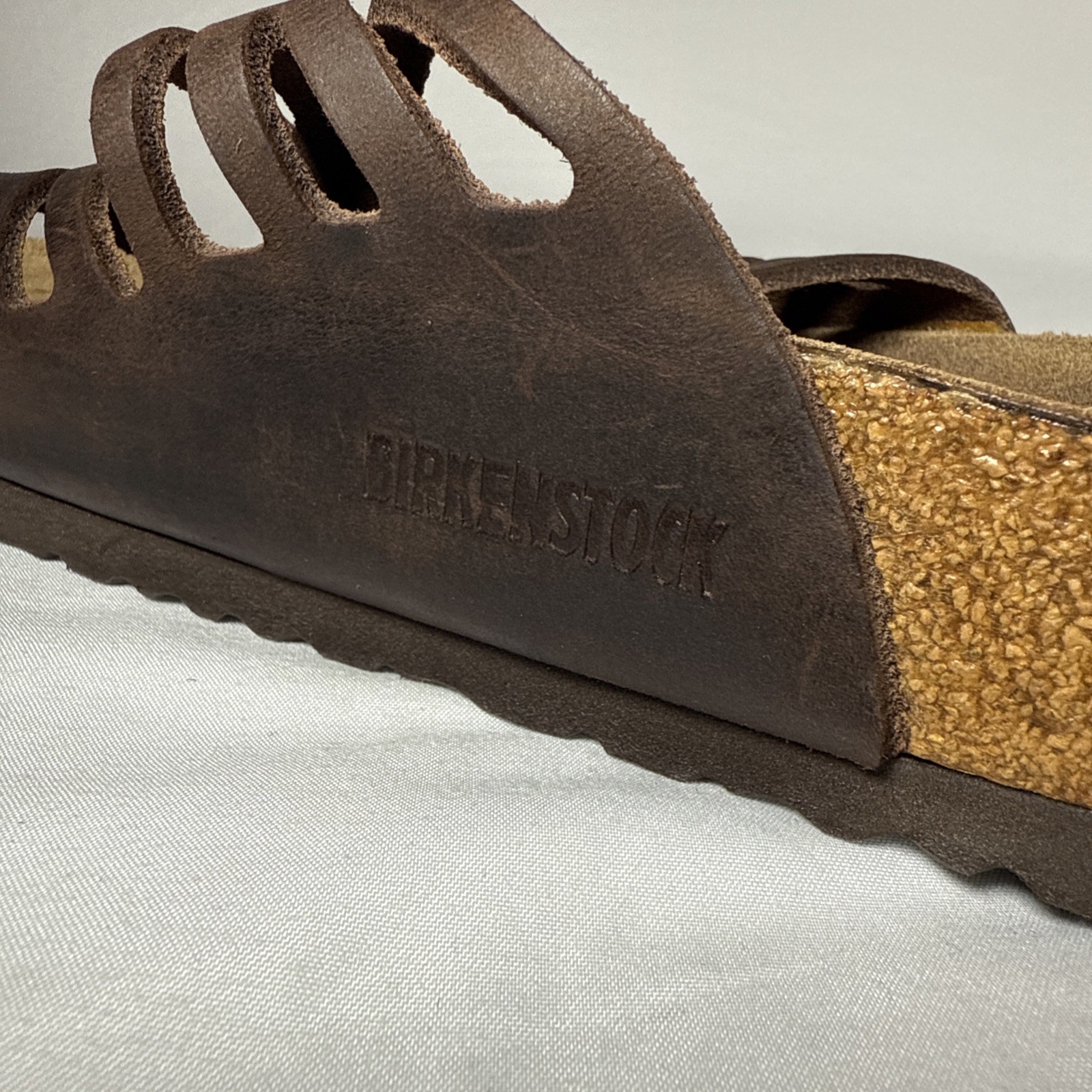 Birkenstock Sandals Brown Granada Slides Leather Buckle Womens 40 L9 M7 2W