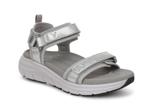 NEW Vionic Walk Max Wanderer Sandal, Silver Leather