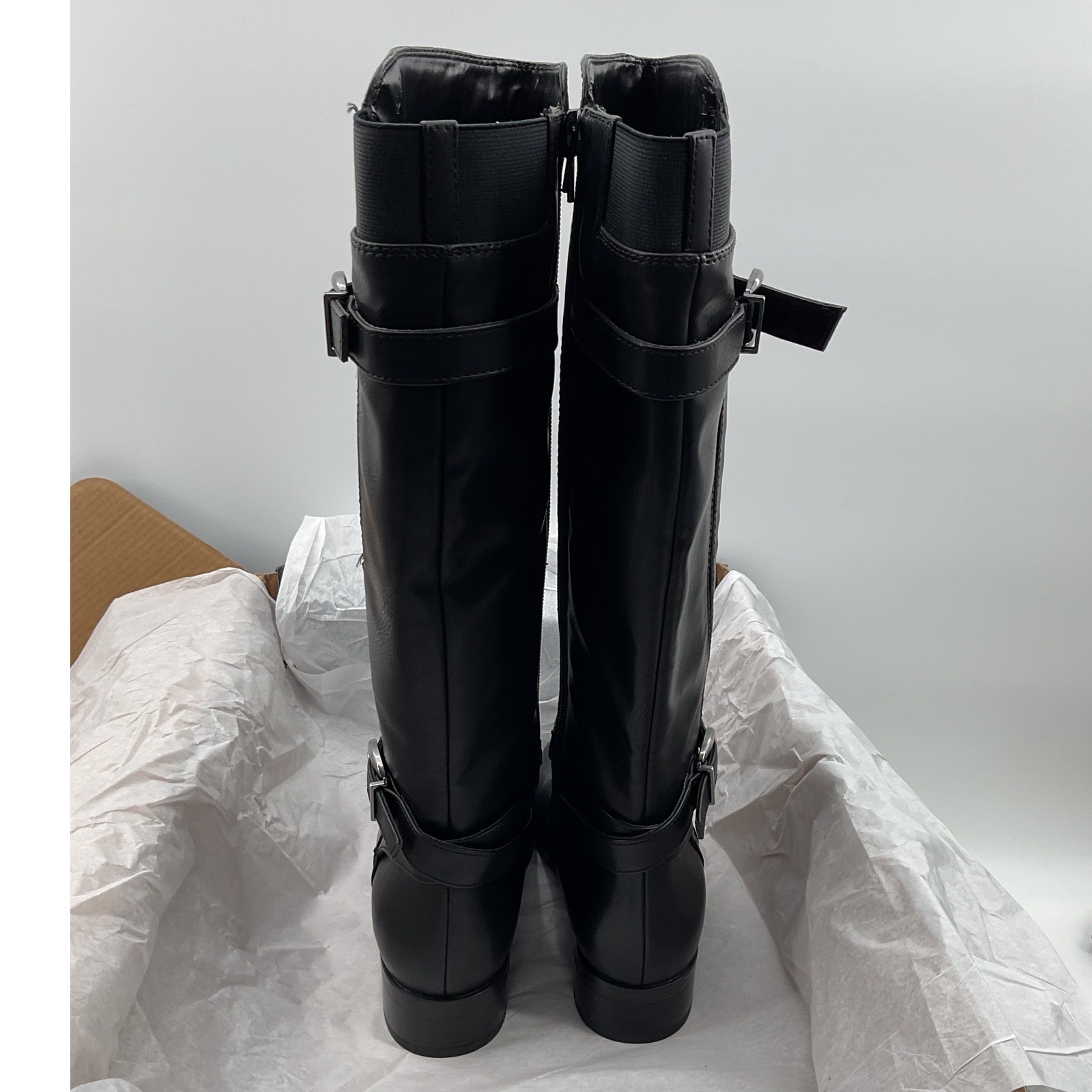 Naturalizer Womens Black Knee High Riding Boots Buckle Detail Size 5 M NEW