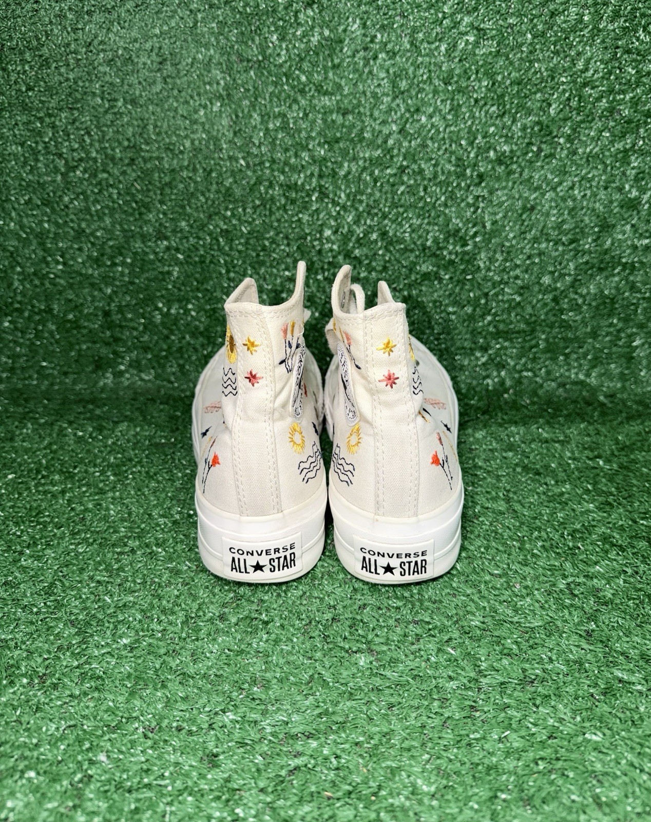 Converse Chuck Taylor All Star Platform White Floral Casual Shoes Women Size 6.5