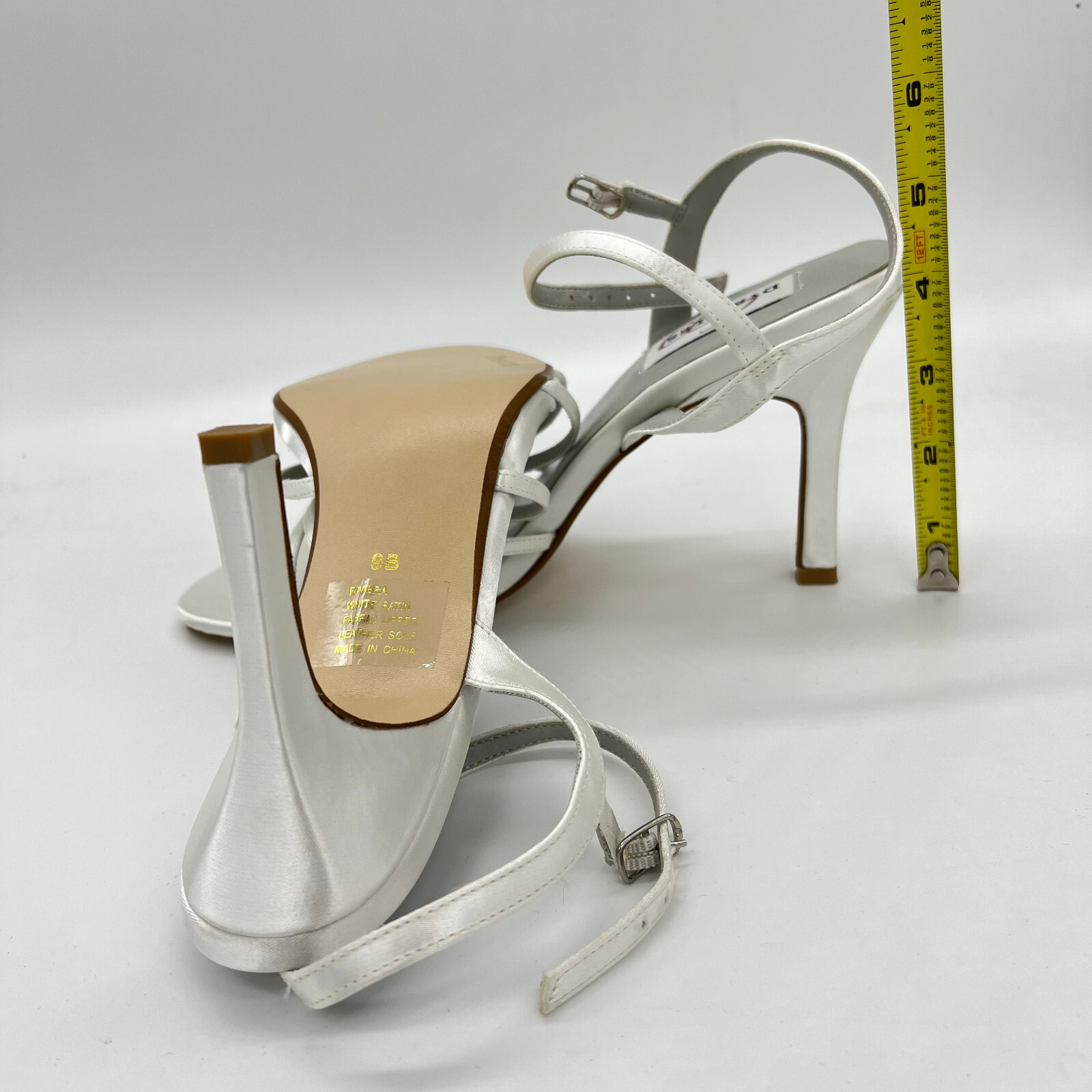 Dyeables Women Ankle Loop Satin Buckle Slingback Fashion Sandals White Satin 9B