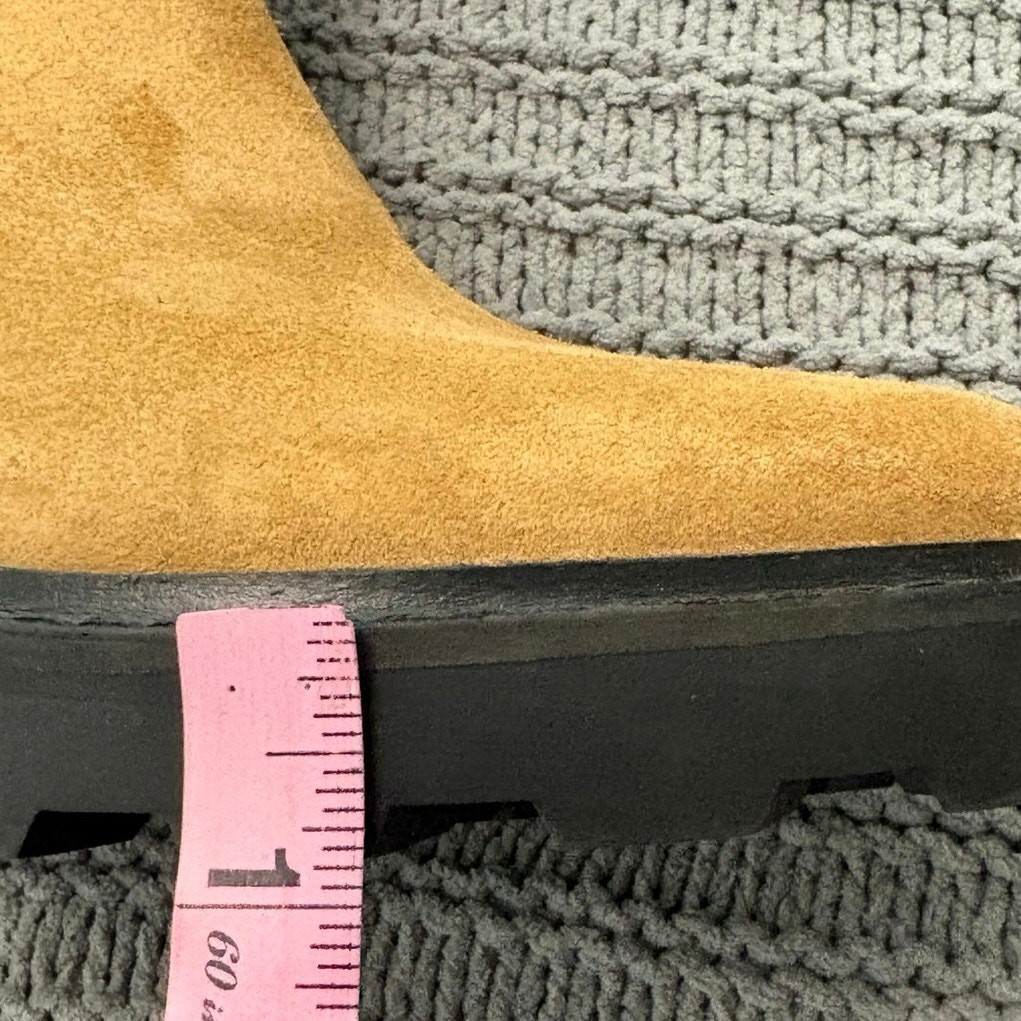 Madewell The Gwenda Platform Ankle Boots Womens Sz 8 Toffee Chunky Suede Leather