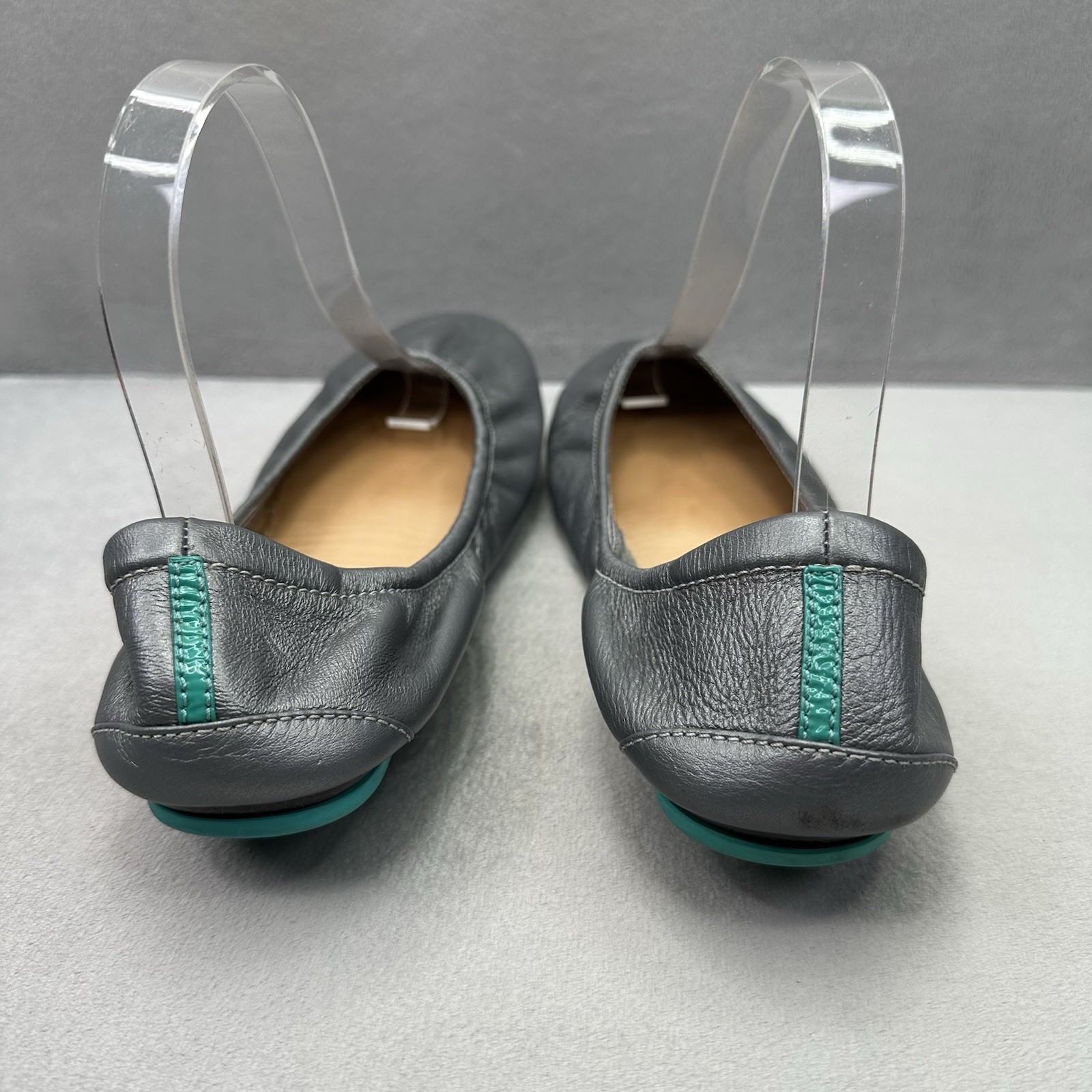 Tieks by Gavrieli Metallic Pewter Womens Size 8 Full Grain Leather Ballet Flats