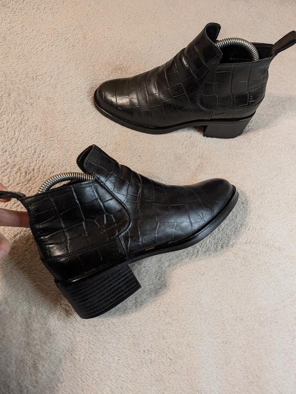 women clarks boots black leather 37 #7B45