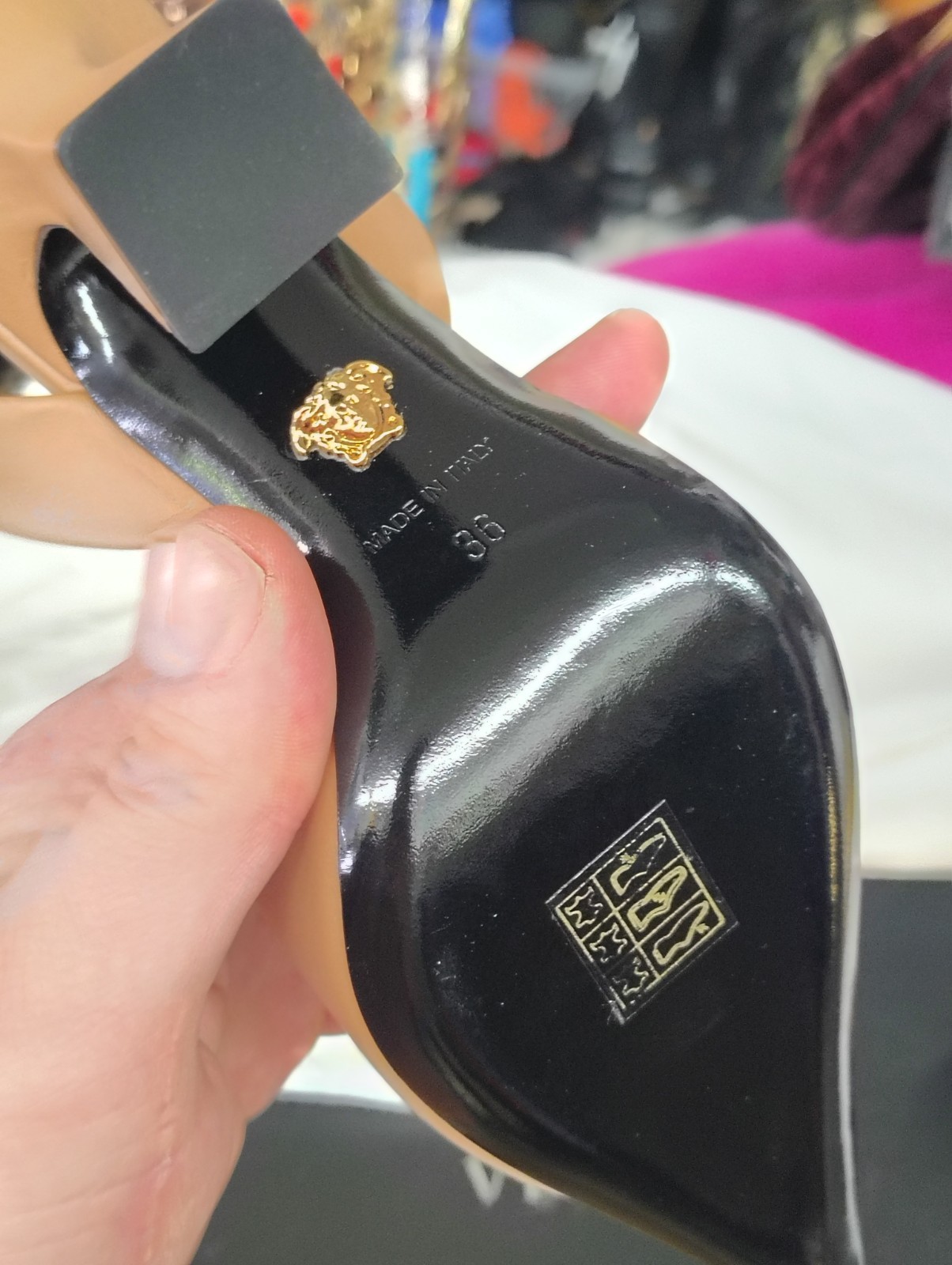 Versace Tan Leather Medusa Slingback Pointed Toe Women’s Pumps EU 36 US 6