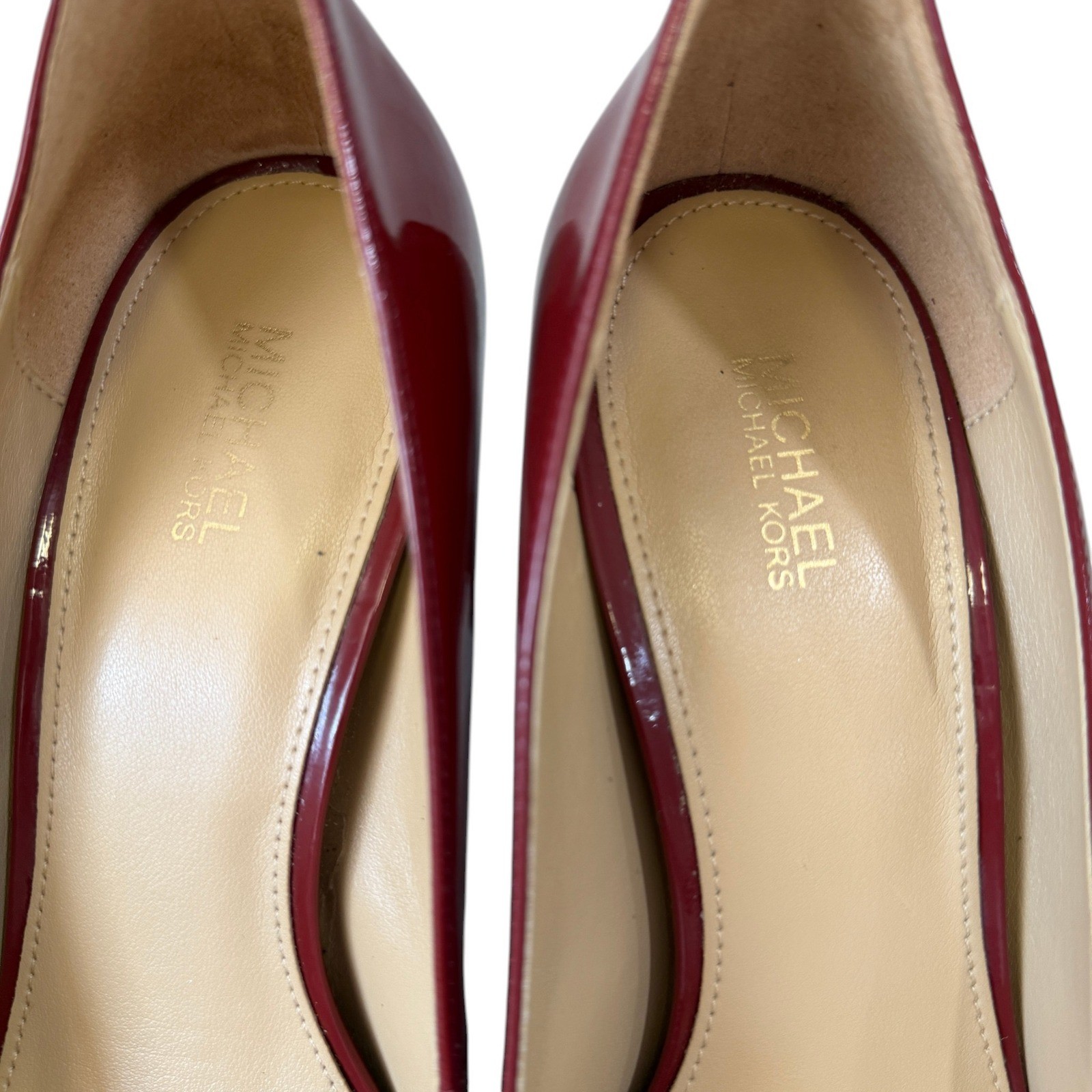 Michael Kors Red Patent Leather Pointed Toe Pumps Career Corporate Heels 8.5