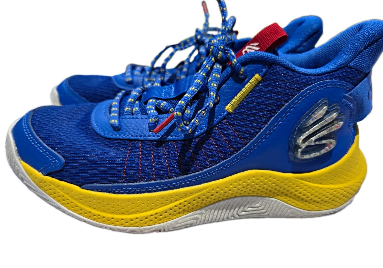 Under Armour Curry Blue/Yellow Low Top Lace-Up Basketball Sneakers US 9