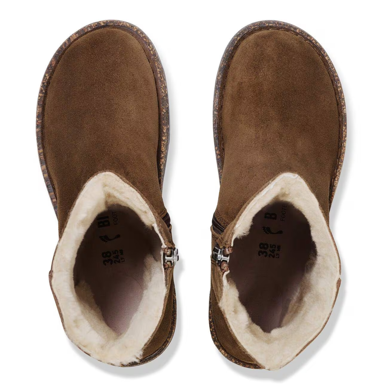 Birkenstock Uppsala Zip Shearling Boots Dark Tea US 9 EUR 40 Regular Wide NWT