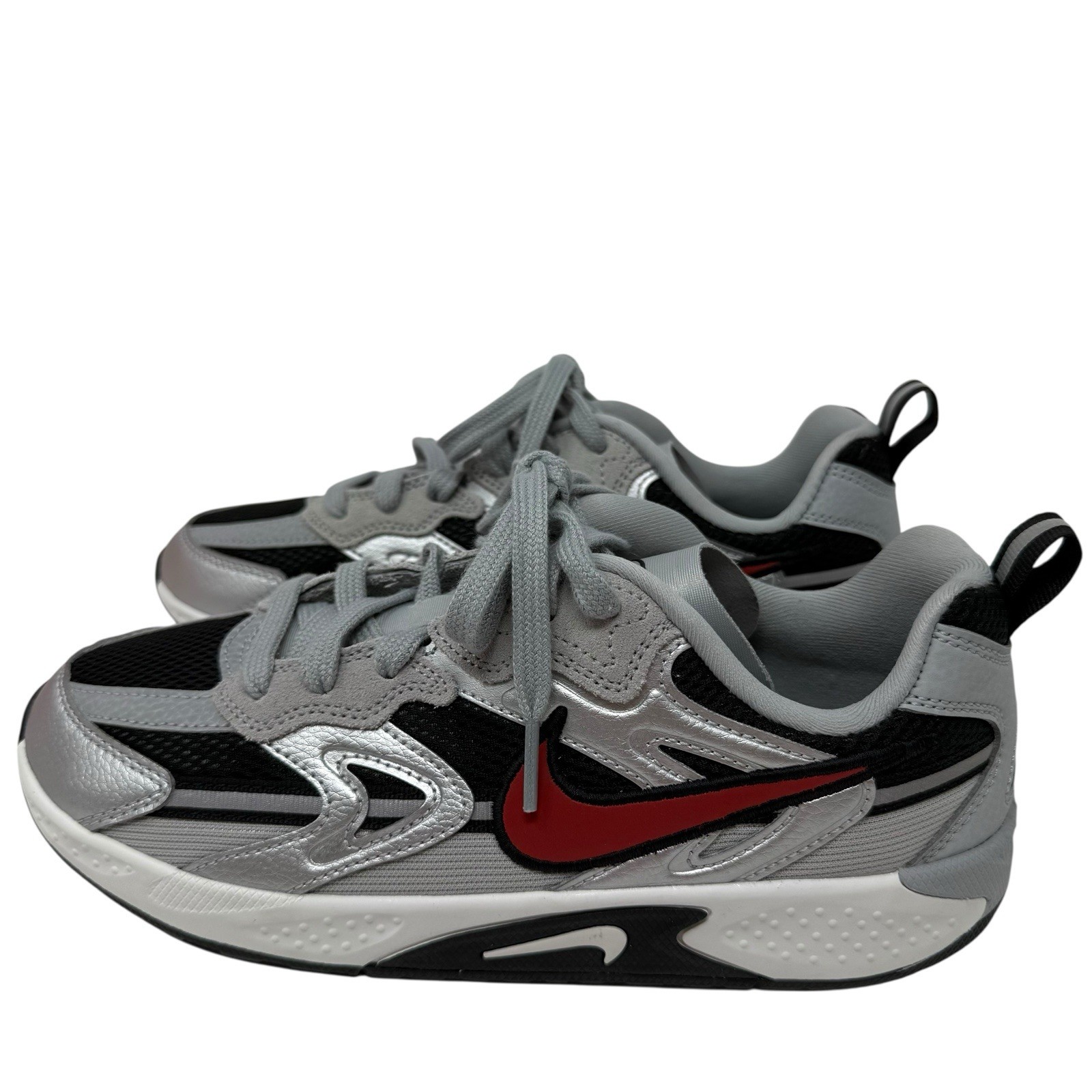 Nike Jam Womens 7.5 Metallic Silver University Red Breaking Shoes FN0314 New