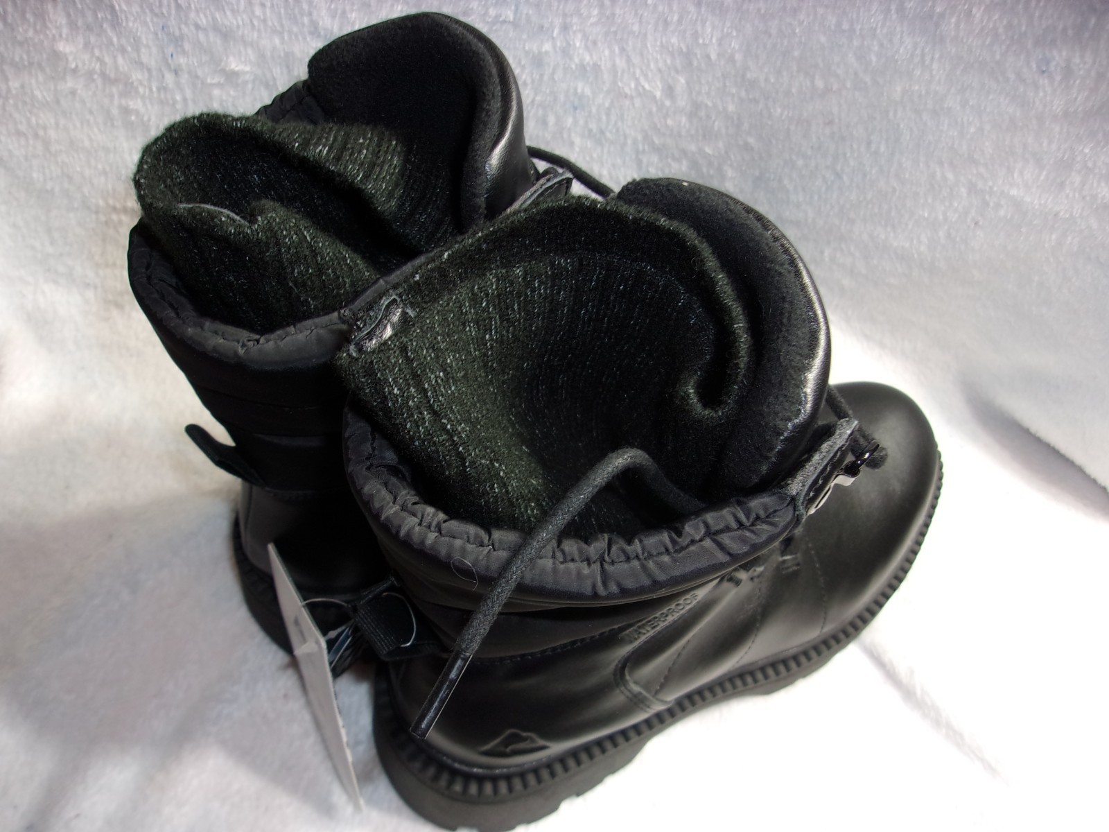 Womens Ozark Trail Lace Up Combat Style SnowBoots 8M Black Waterproof New w/Tags