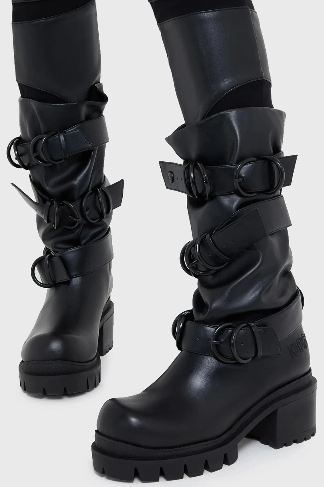 Killstar Bleak Night Boots Black Platform Goth Punk Festival Buckle Straps New