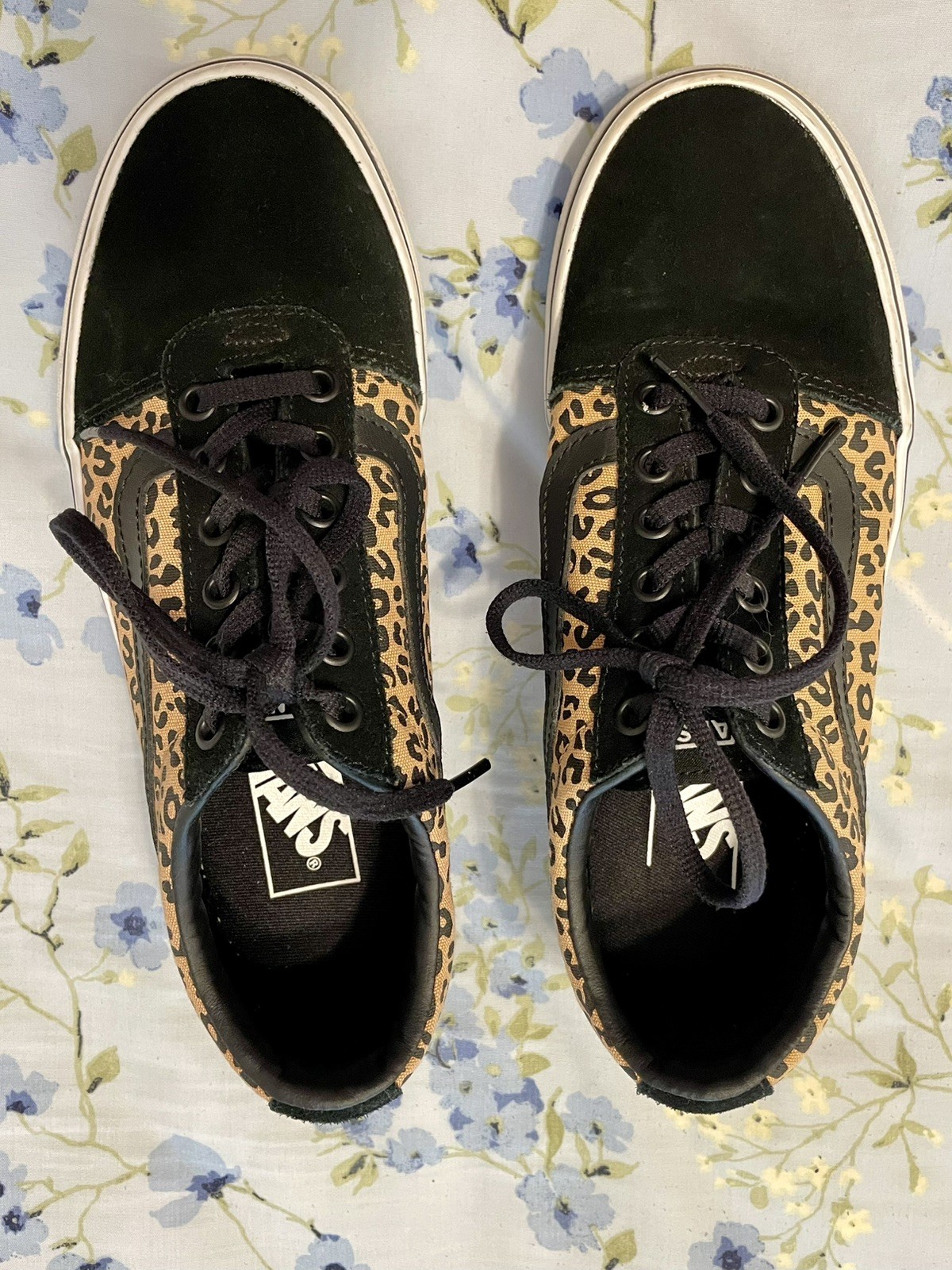 Vans Old Skool Leopard Black Animal Print Size 7.5