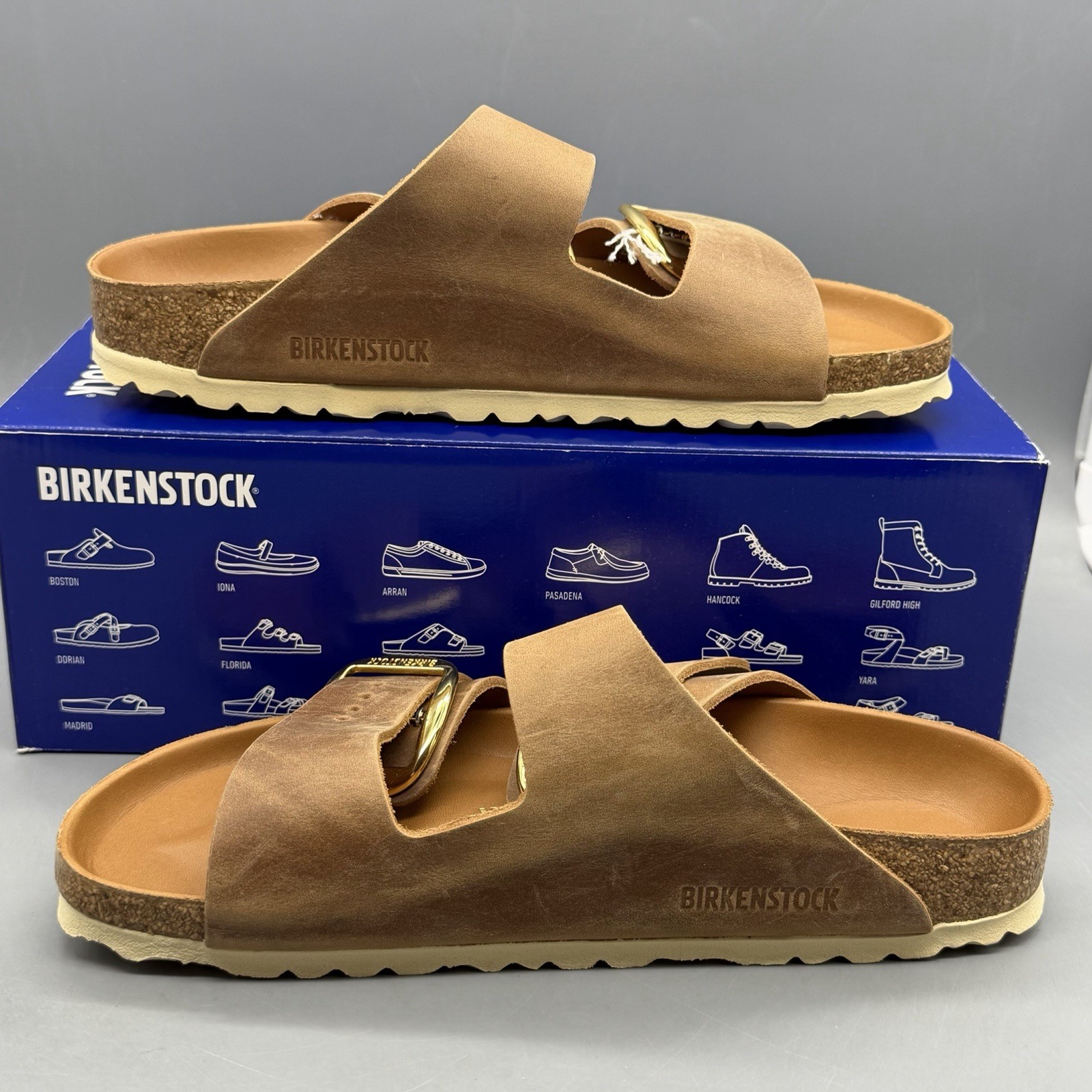 Birkenstock Arizona Big Buckle Women’s EU 39 US 8 Leather Sandal Cognac Narrow