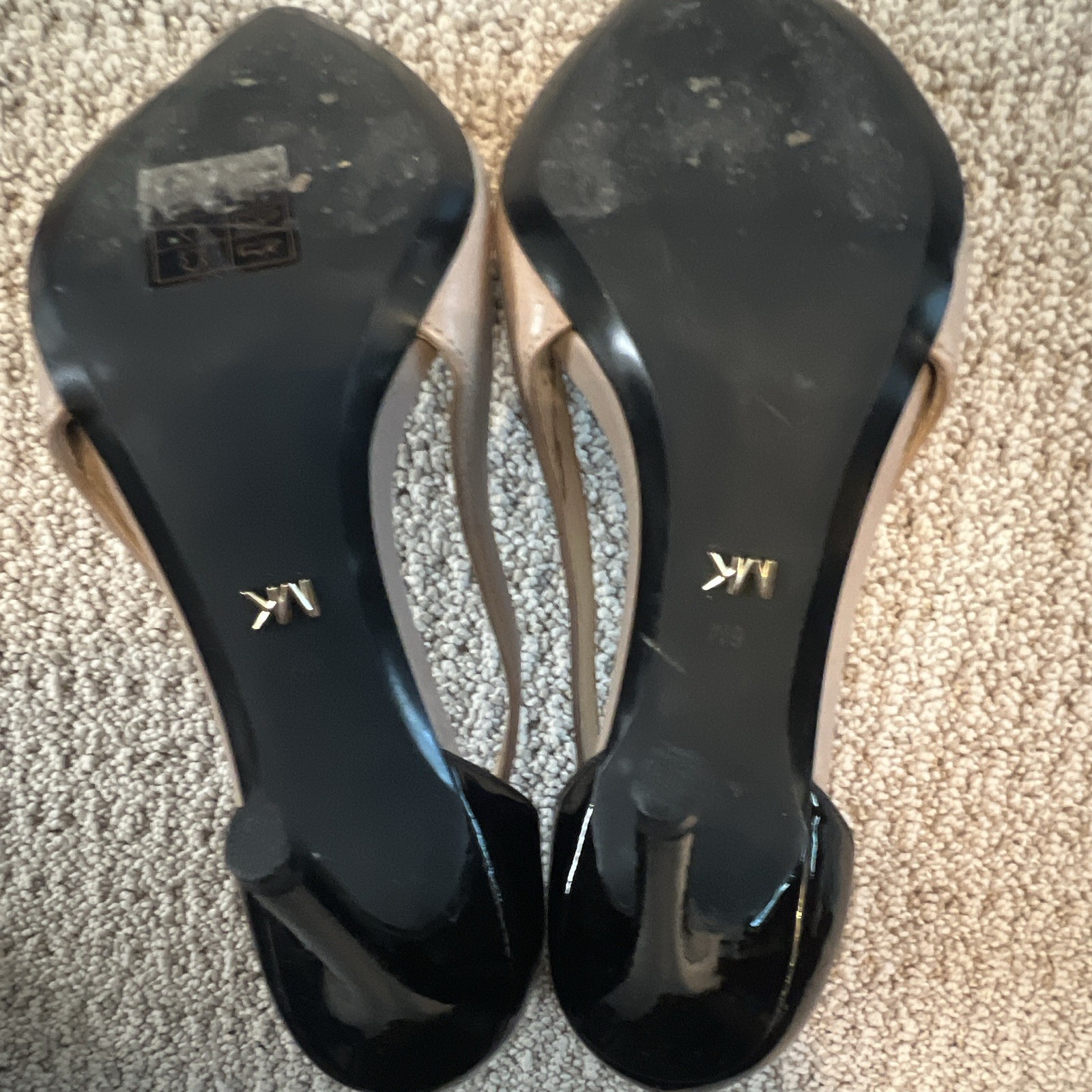 MICHAEL Michael Kors Beige/Black Pointed Toe Stiletto Leather Pumps 6M