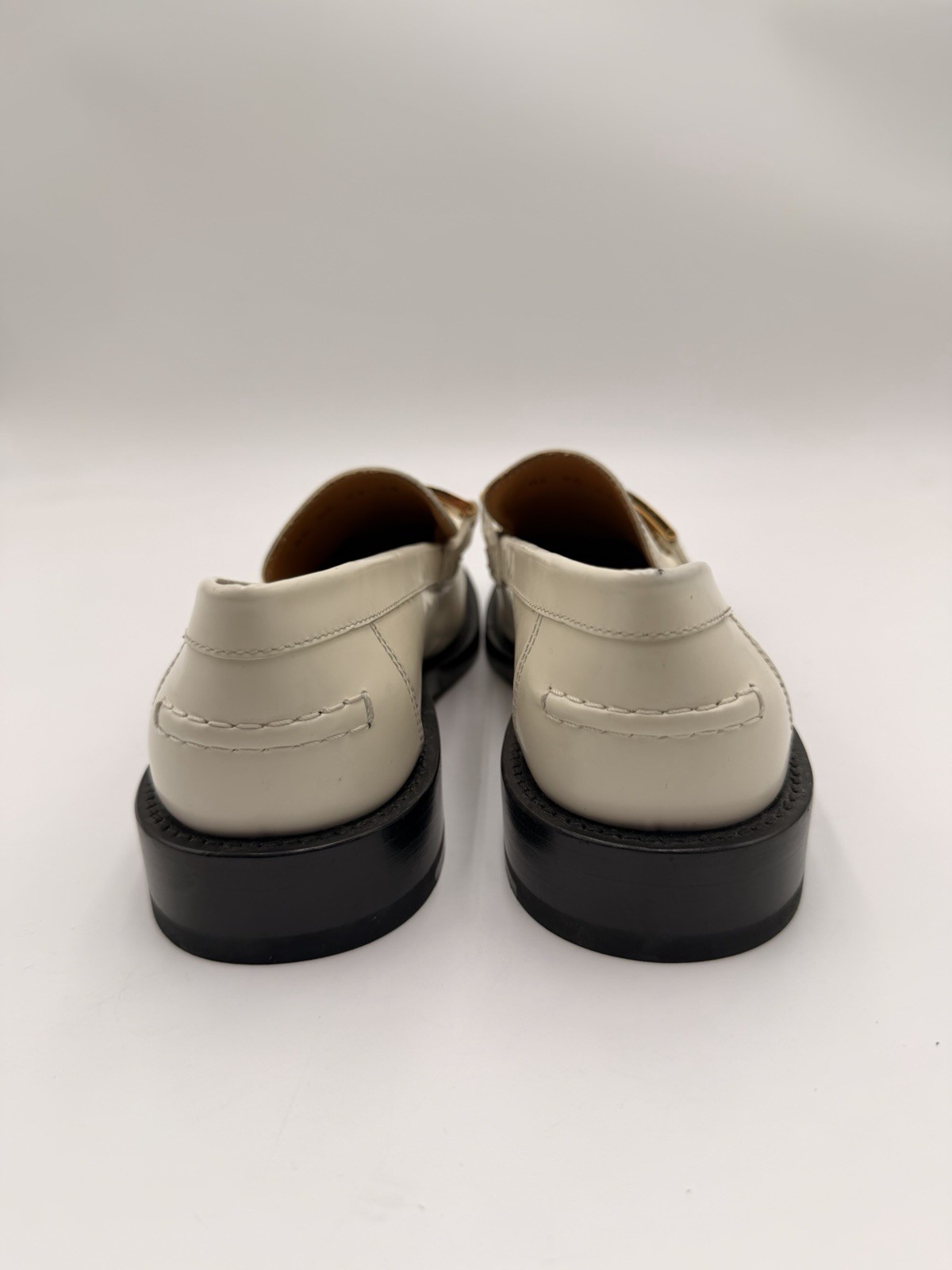 Women’s Christian Dior Code loafers white brushed calfskin Leather Size 39D