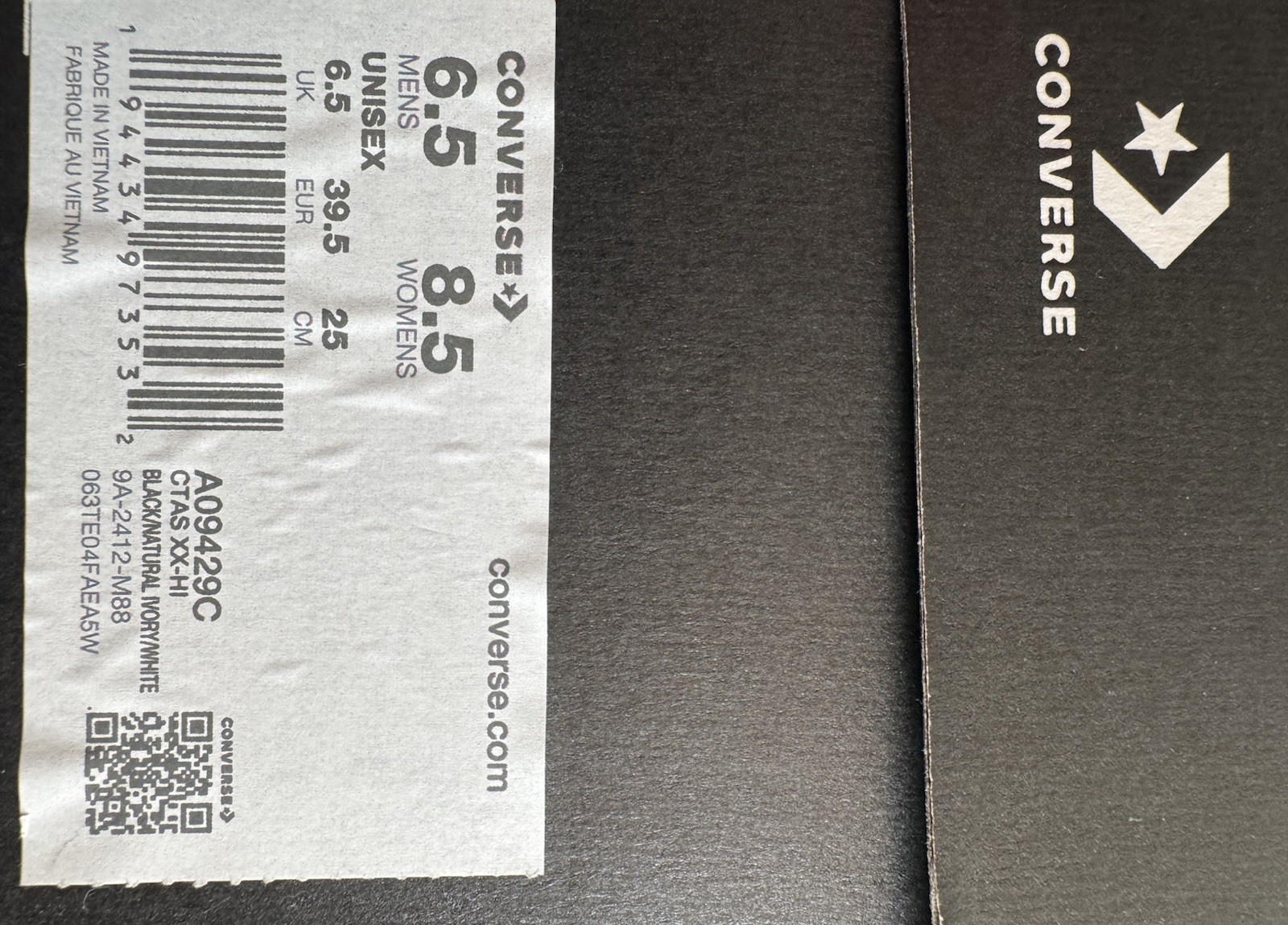 Size 8.5 – Converse Chuck Taylor All-Star Hi Black 553365C