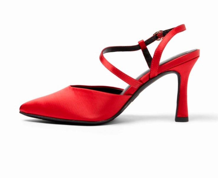 A New Day Women’s Rosemary Red Satin Heels, Memory Foam Insole Sz 10 New W/ Box